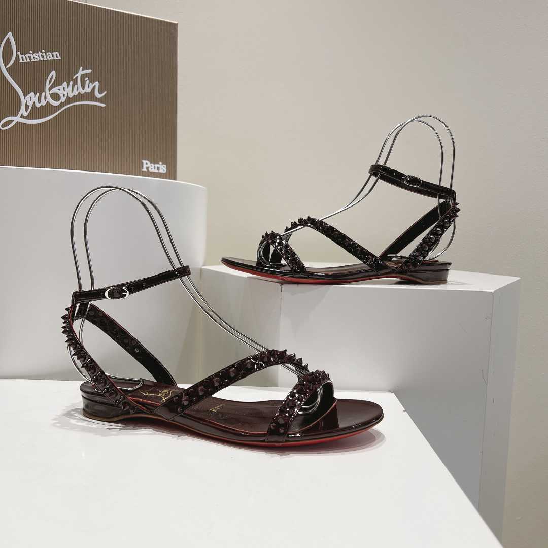 Christian Louboutin Mafaldina Spikes Leather Sandals - DesignerGu