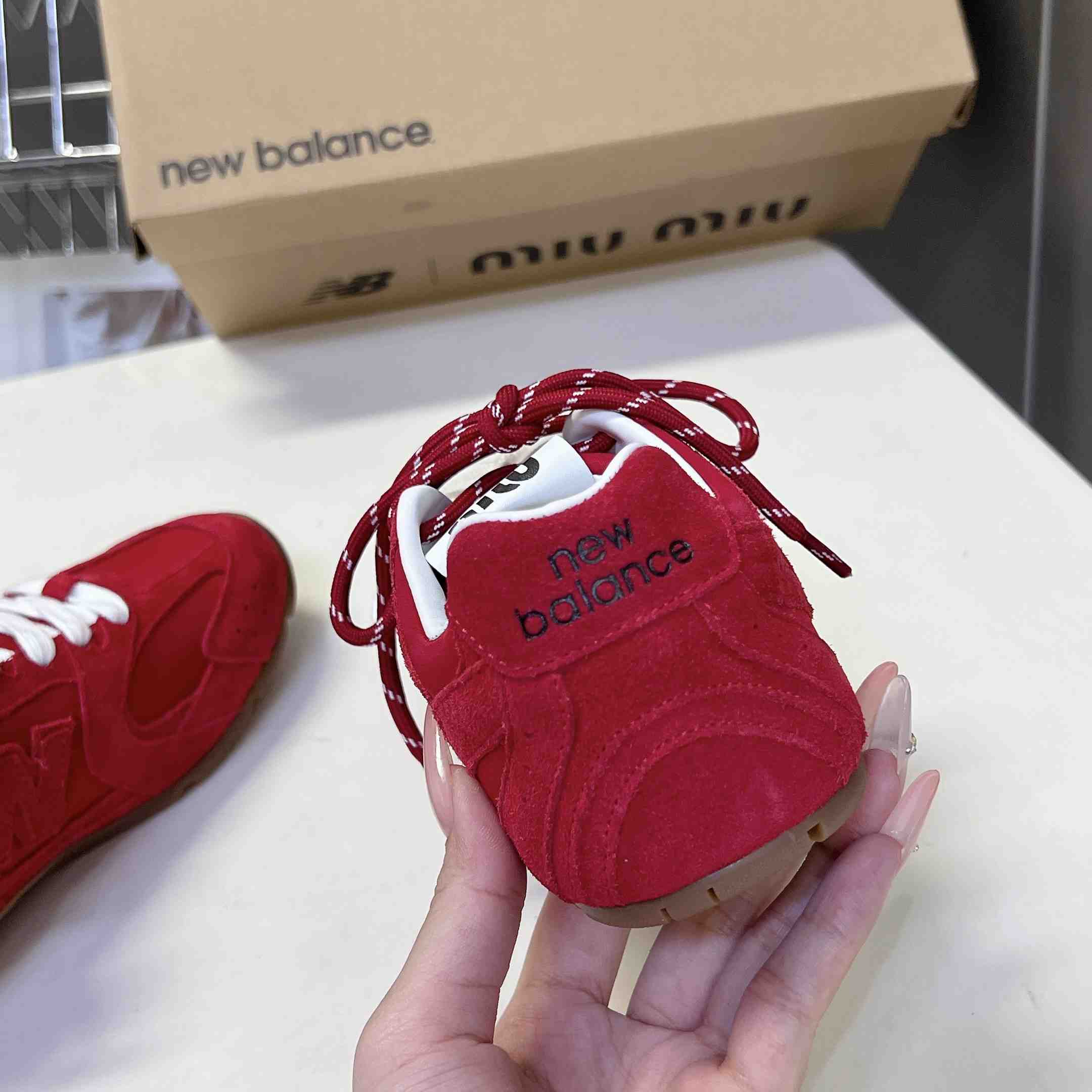 New Balance X Miu Miu 530 SL Technical Fabric And Suede Sneakers - DesignerGu