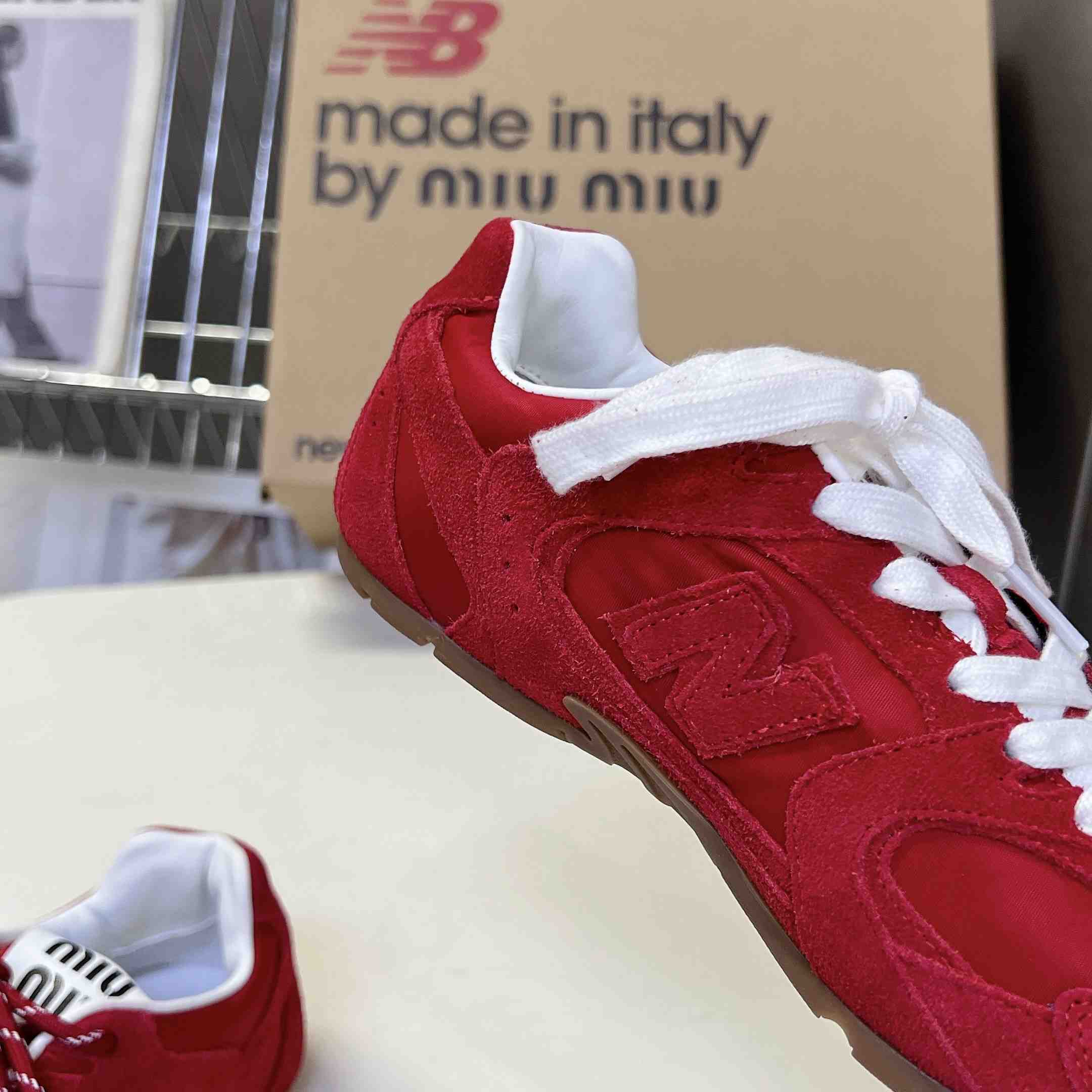 New Balance X Miu Miu 530 SL Technical Fabric And Suede Sneakers - DesignerGu