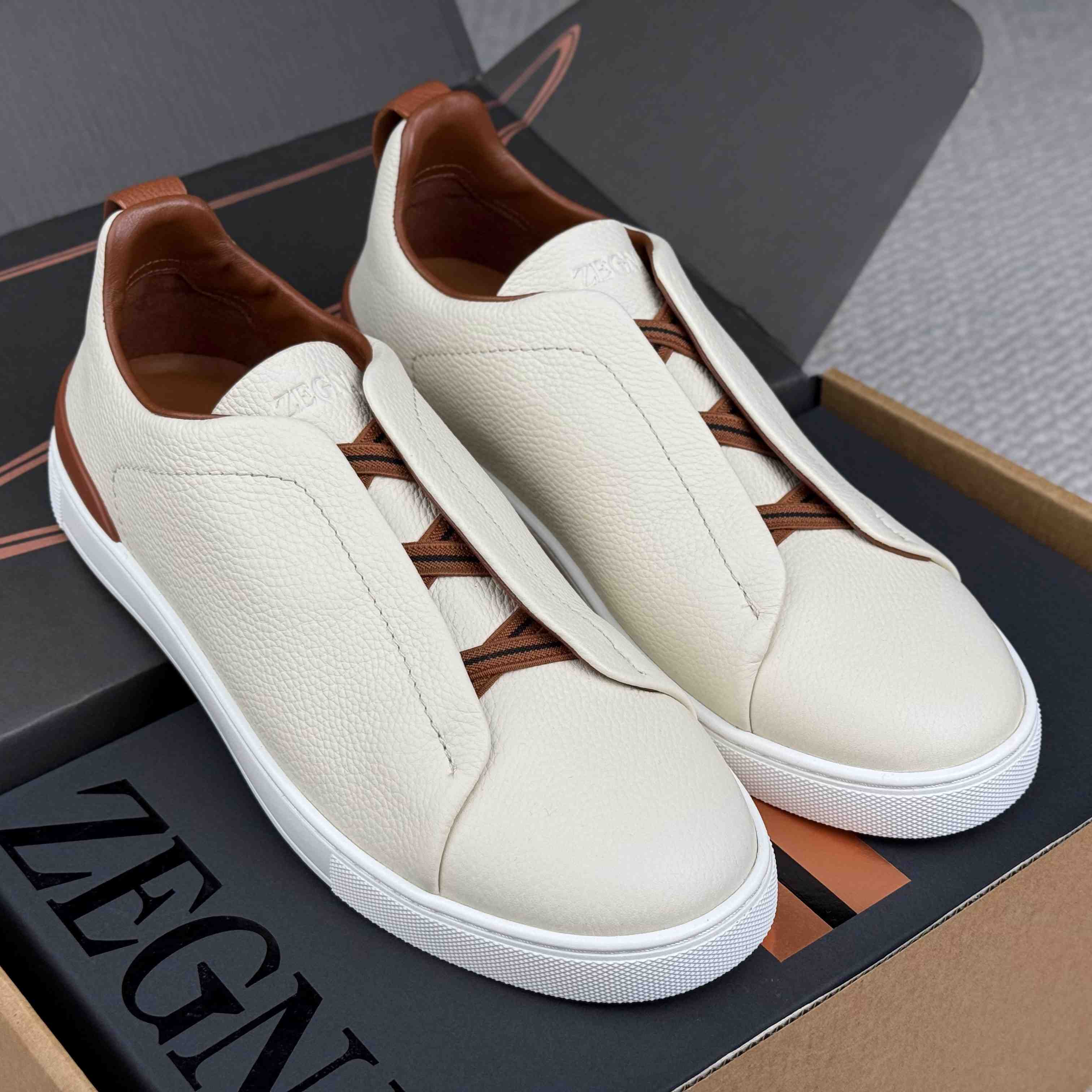 Zegna Triple Stitch Calfskin Sneaker - DesignerGu