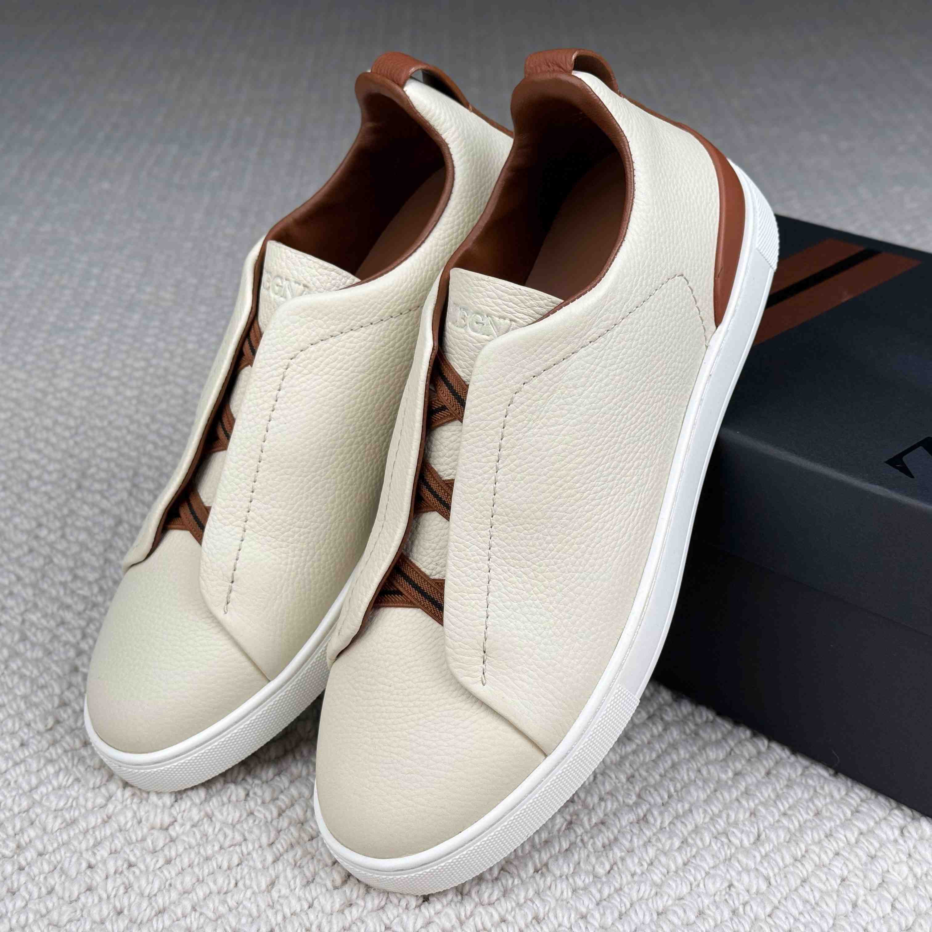 Zegna Triple Stitch Calfskin Sneaker - DesignerGu