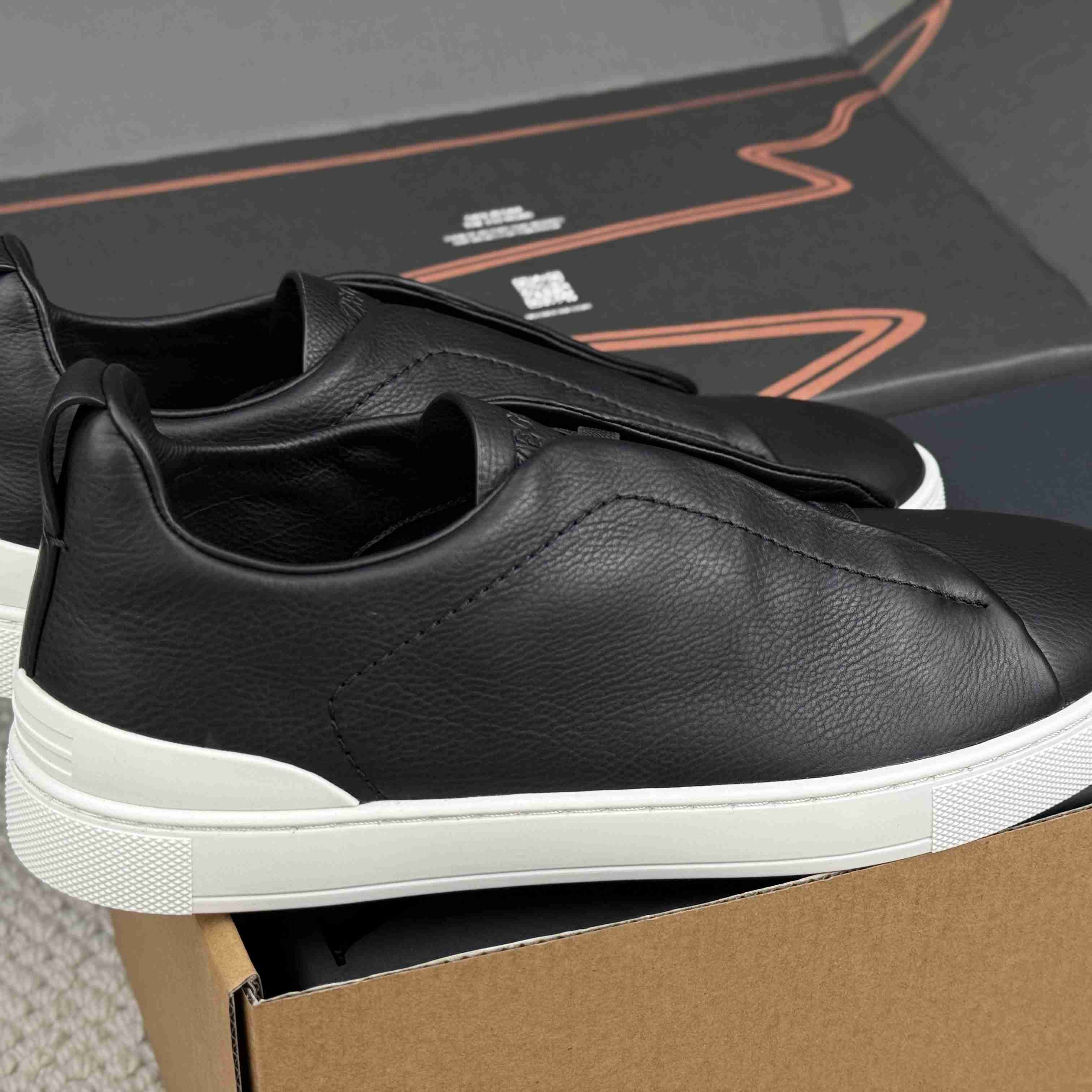 Zegna Triple Stitch Calfskin Sneaker - DesignerGu