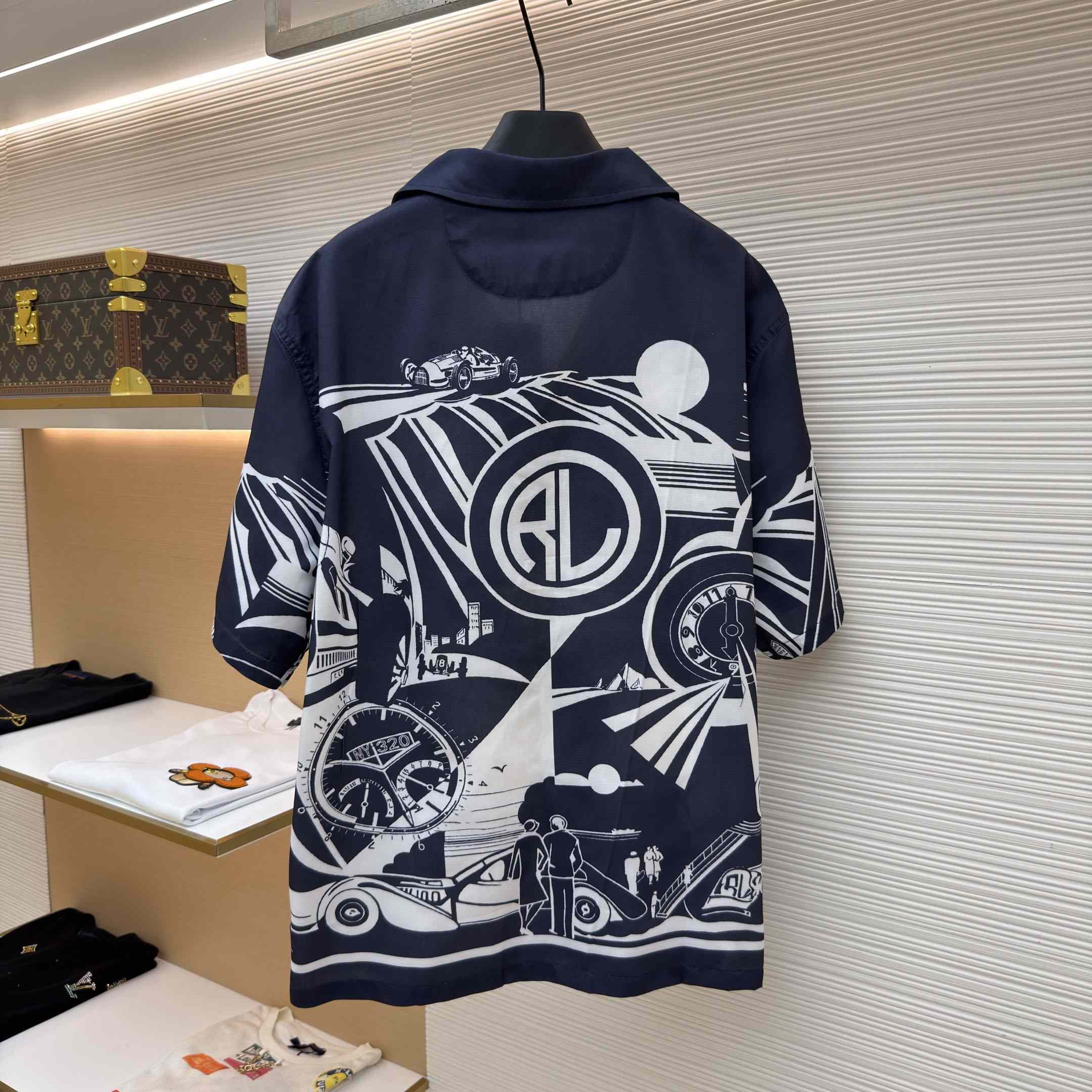  Ralph Lauren Relaxed Fit Art Deco-Print Camp Shirt - DesignerGu