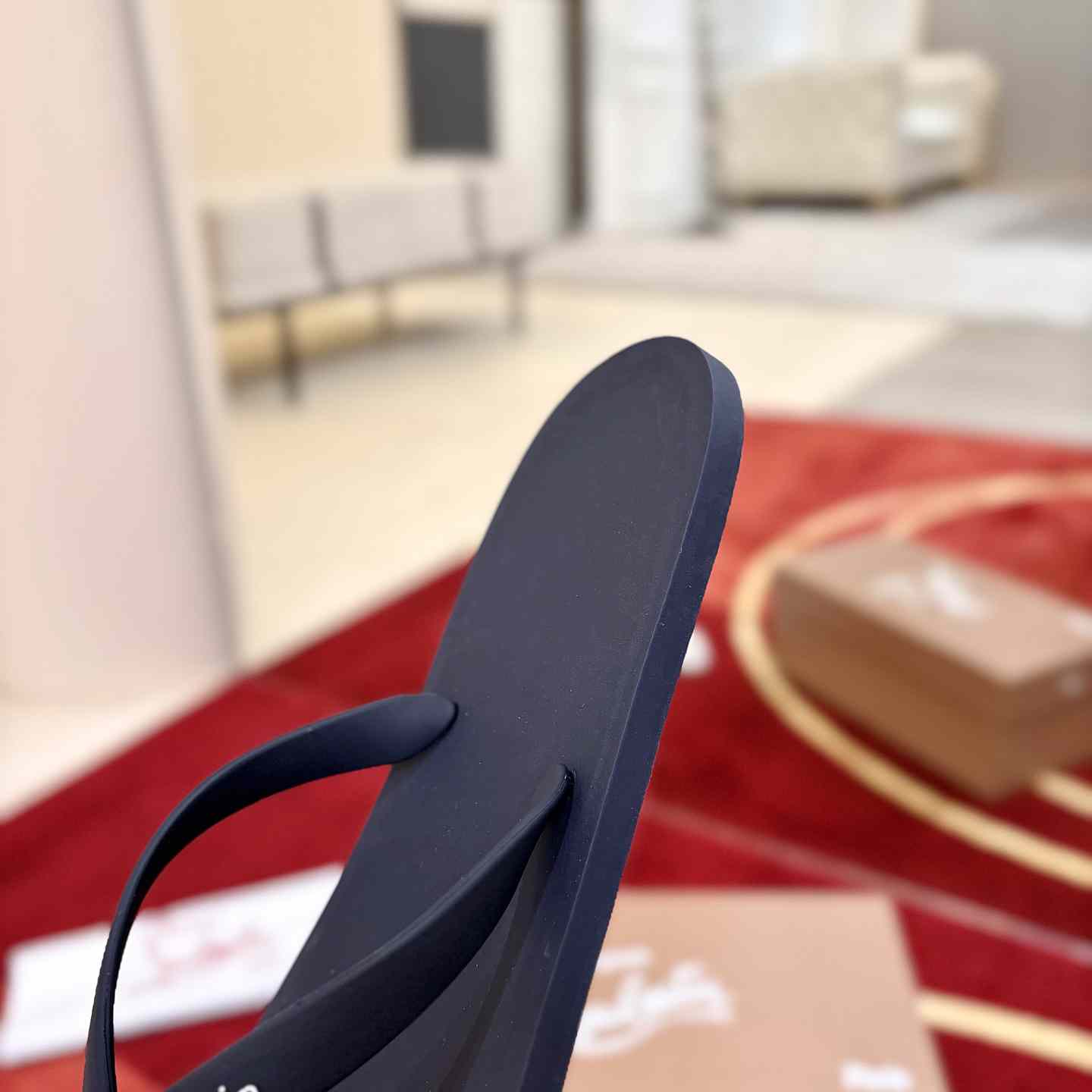Christian Louboutin Logo Embossed Rubber Flip Flop - DesignerGu