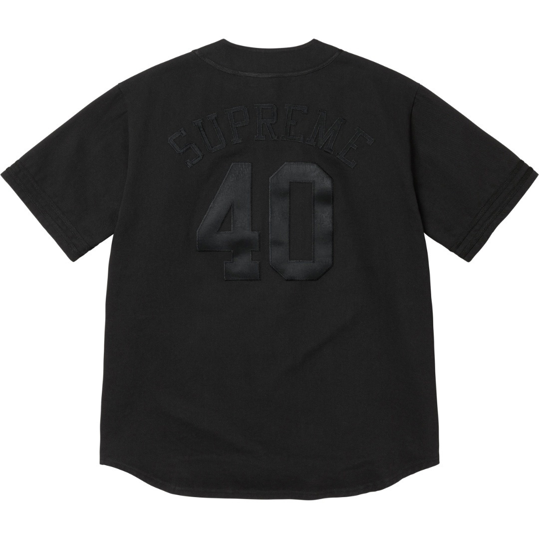 Supreme x 40 Acres Twill Baseball Jersey 'Black' - DesignerGu