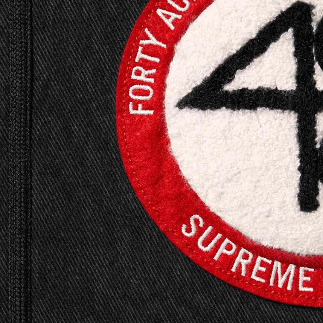 Supreme x 40 Acres Twill Baseball Jersey 'Black' - DesignerGu