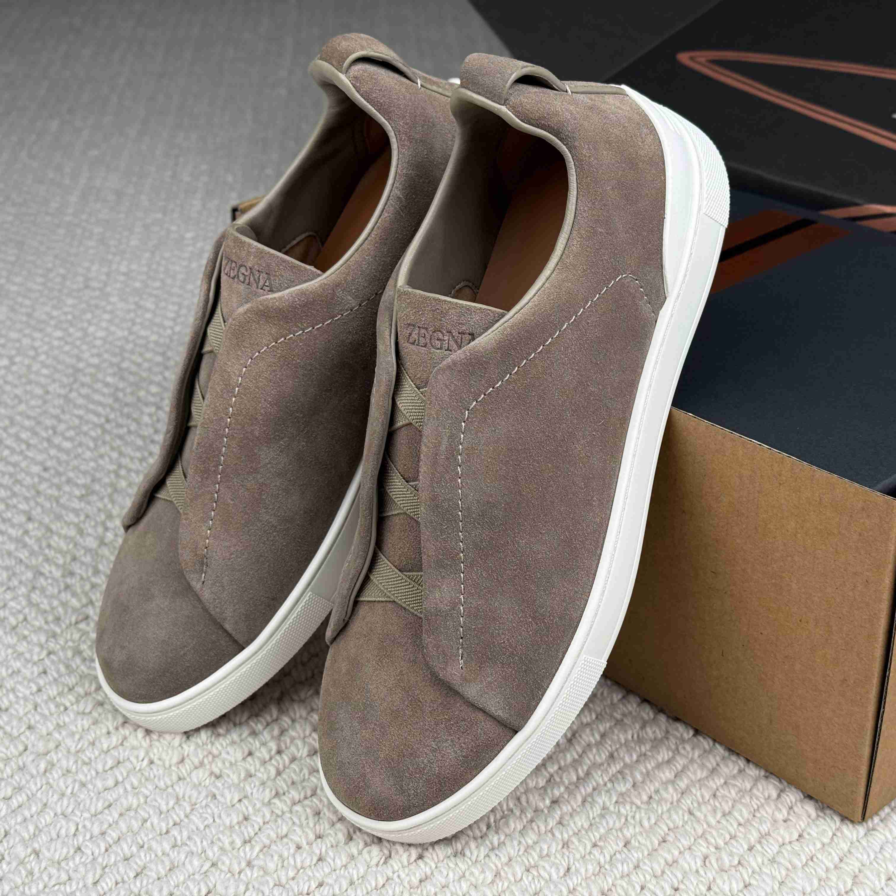Zegna Triple Stitch Calfskin Sneaker - DesignerGu