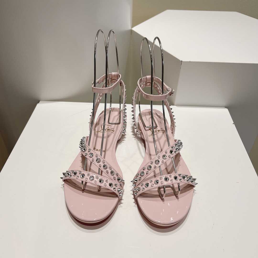 Christian Louboutin Mafaldina Spikes Leather Sandals - DesignerGu