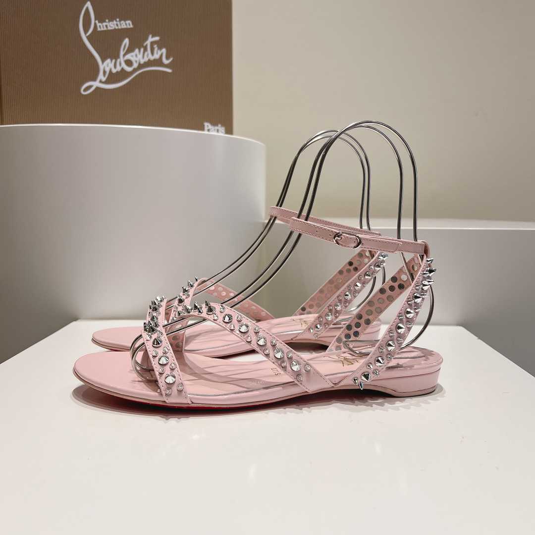Christian Louboutin Mafaldina Spikes Leather Sandals - DesignerGu