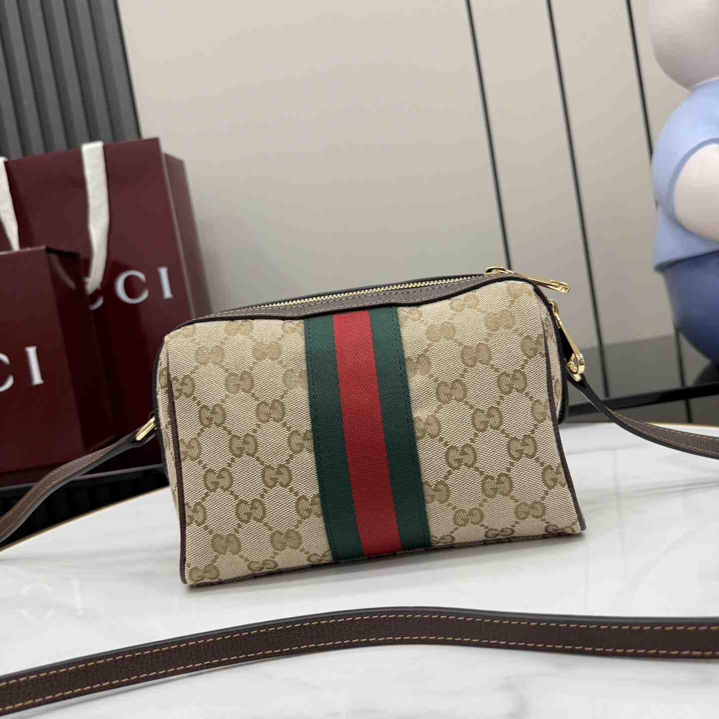 Gucci Horsebit Web Small Camera Bag A008PZ - DesignerGu