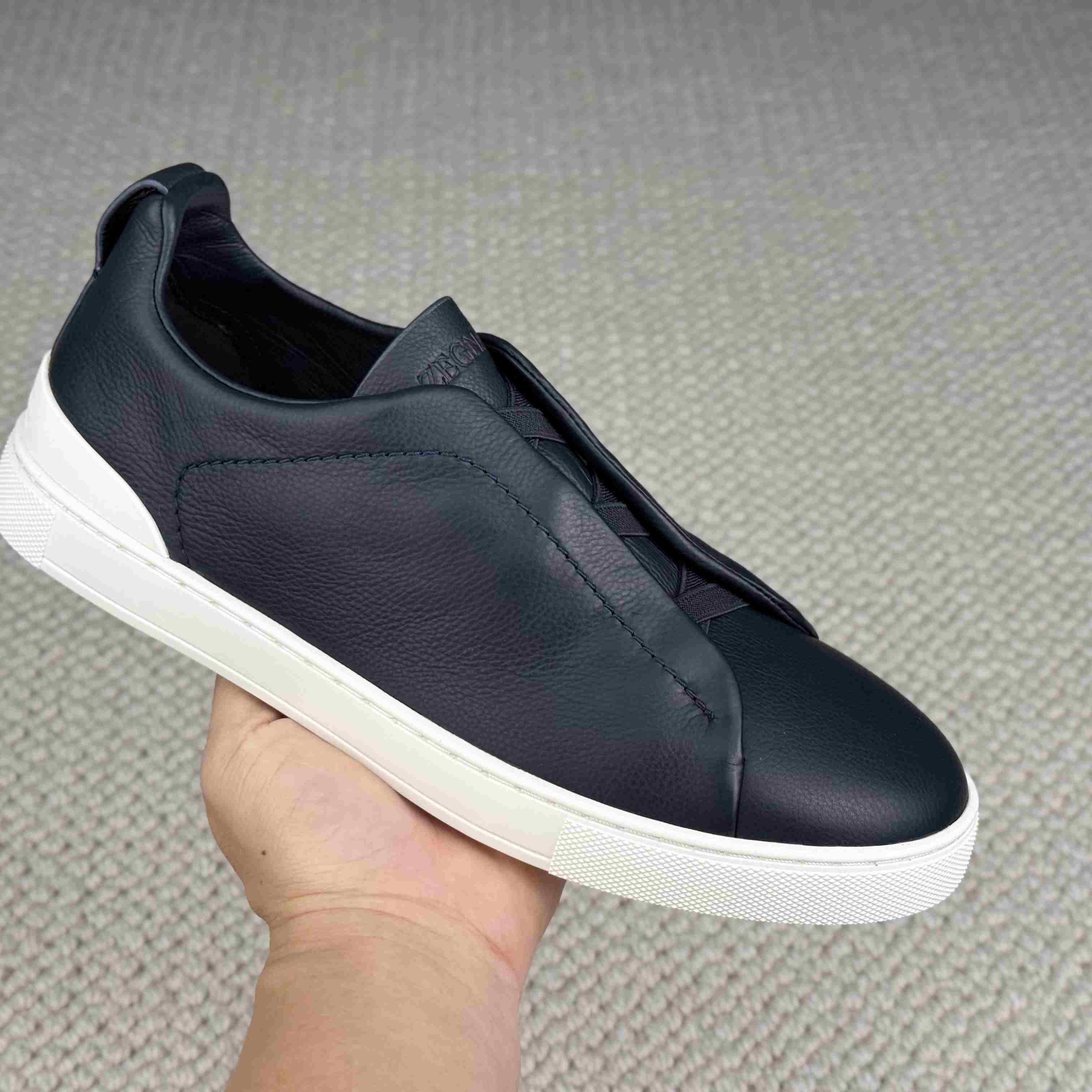 Zegna Triple Stitch Calfskin Sneaker - DesignerGu