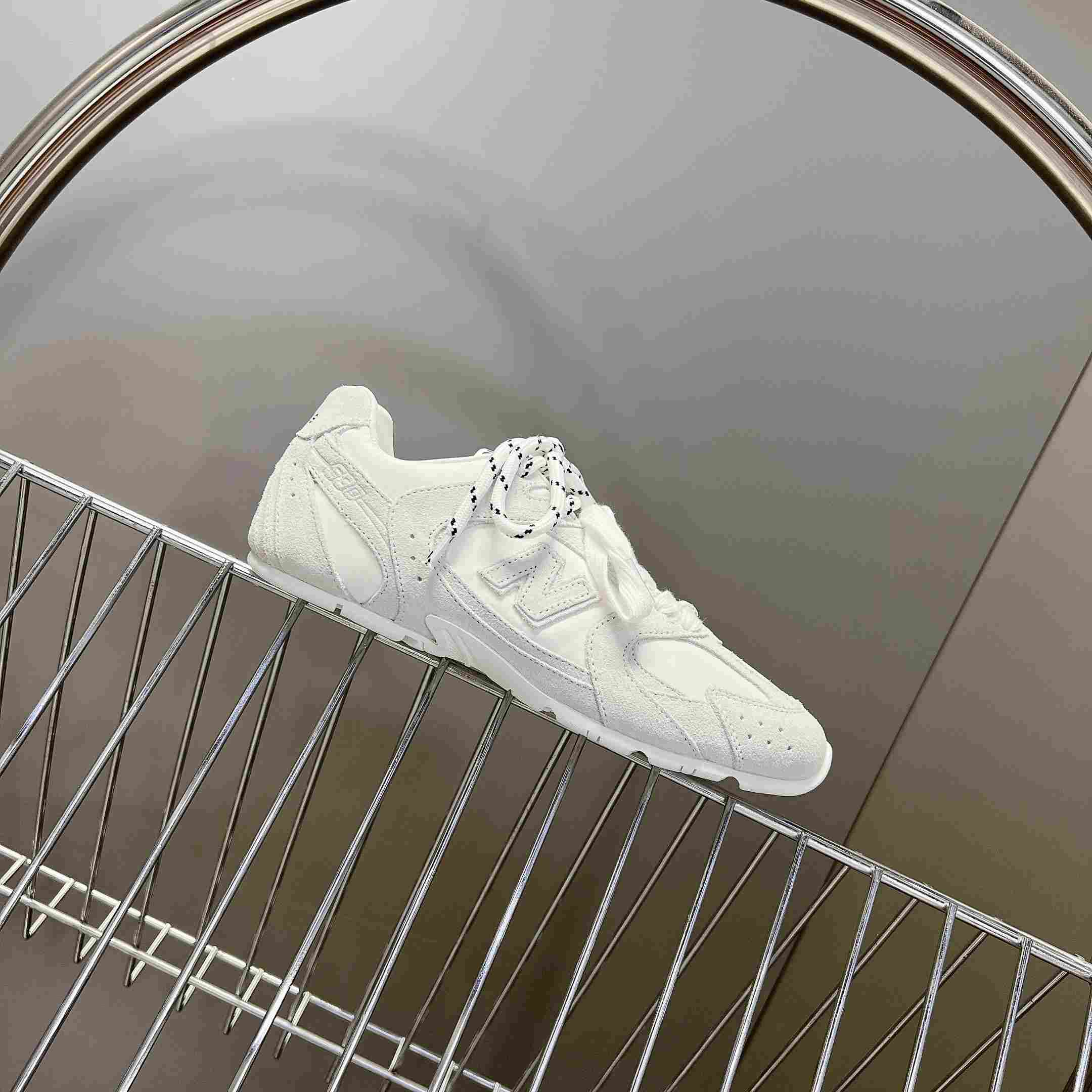 New Balance X Miu Miu 530 SL Technical Fabric And Suede Sneakers - DesignerGu