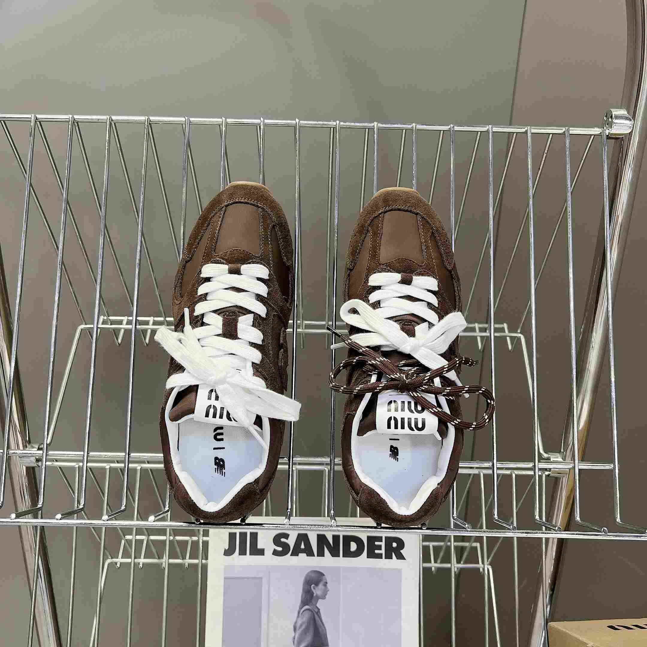 New Balance X Miu Miu 530 SL Technical Fabric And Suede Sneakers - DesignerGu