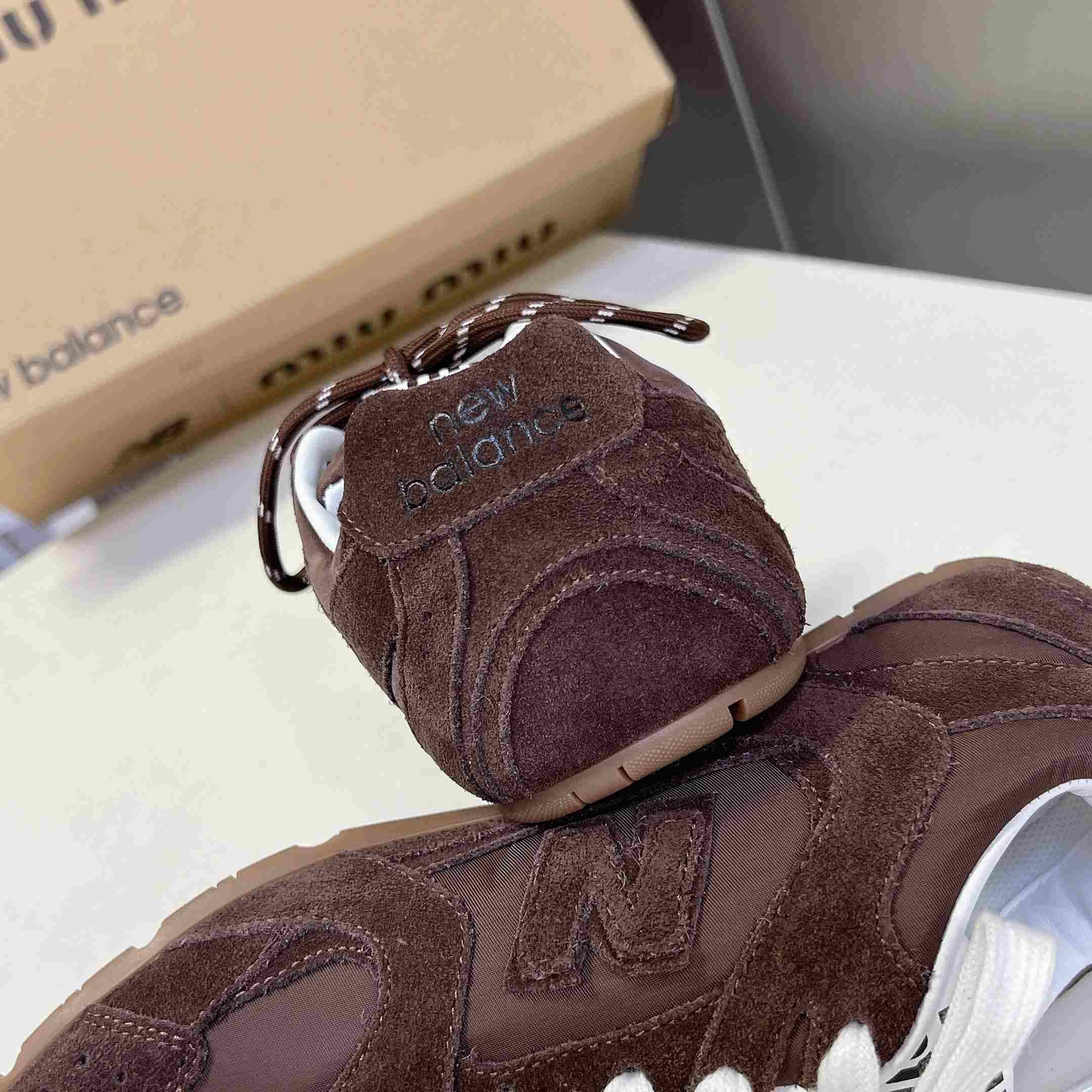New Balance X Miu Miu 530 SL Technical Fabric And Suede Sneakers - DesignerGu