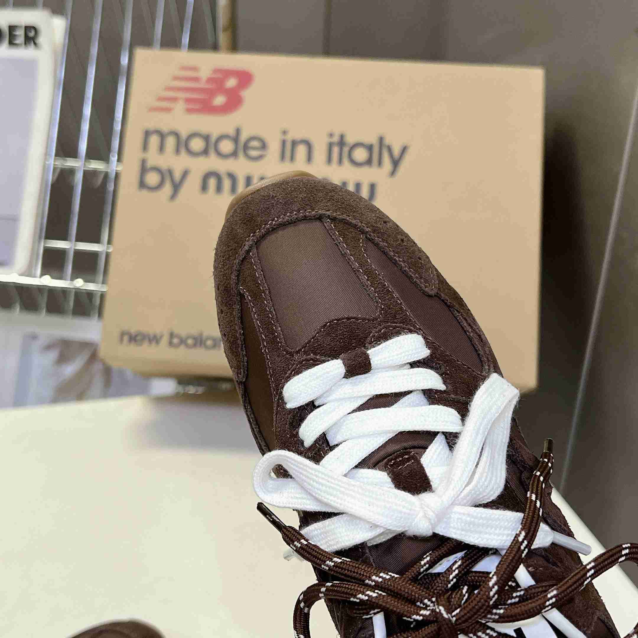 New Balance X Miu Miu 530 SL Technical Fabric And Suede Sneakers - DesignerGu