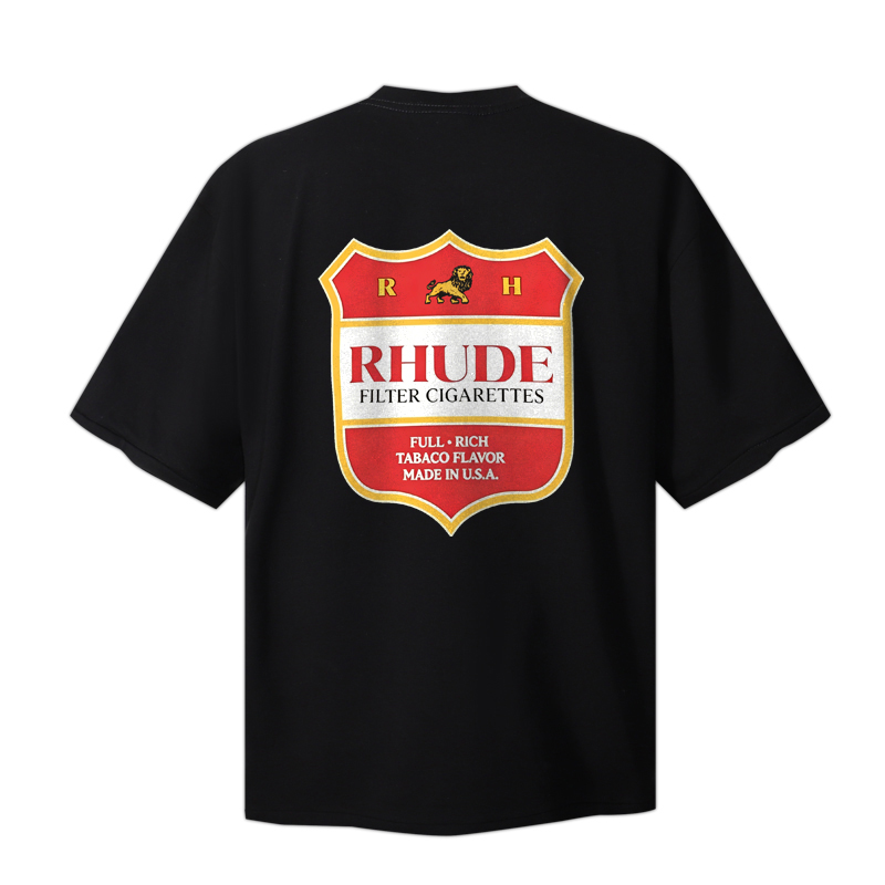 Rhude Filtaro Crest Cotton T-Shirt 'Black' - DesignerGu