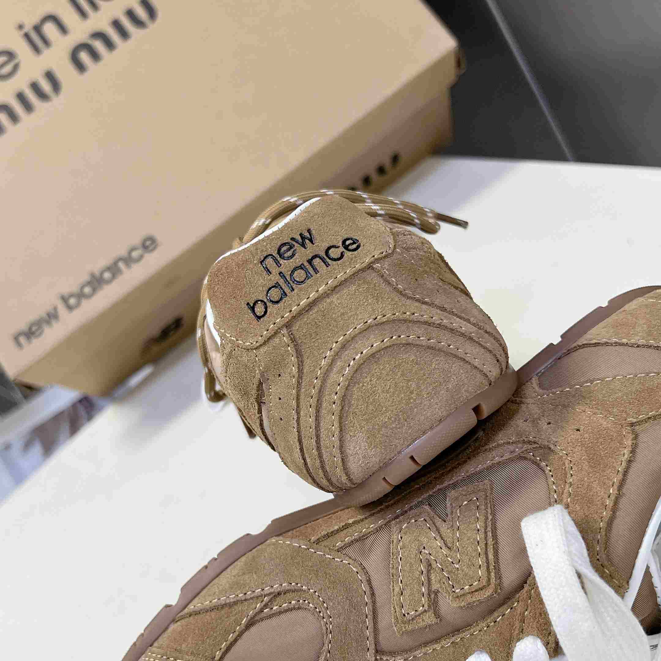 New Balance X Miu Miu 530 SL Technical Fabric And Suede Sneakers - DesignerGu