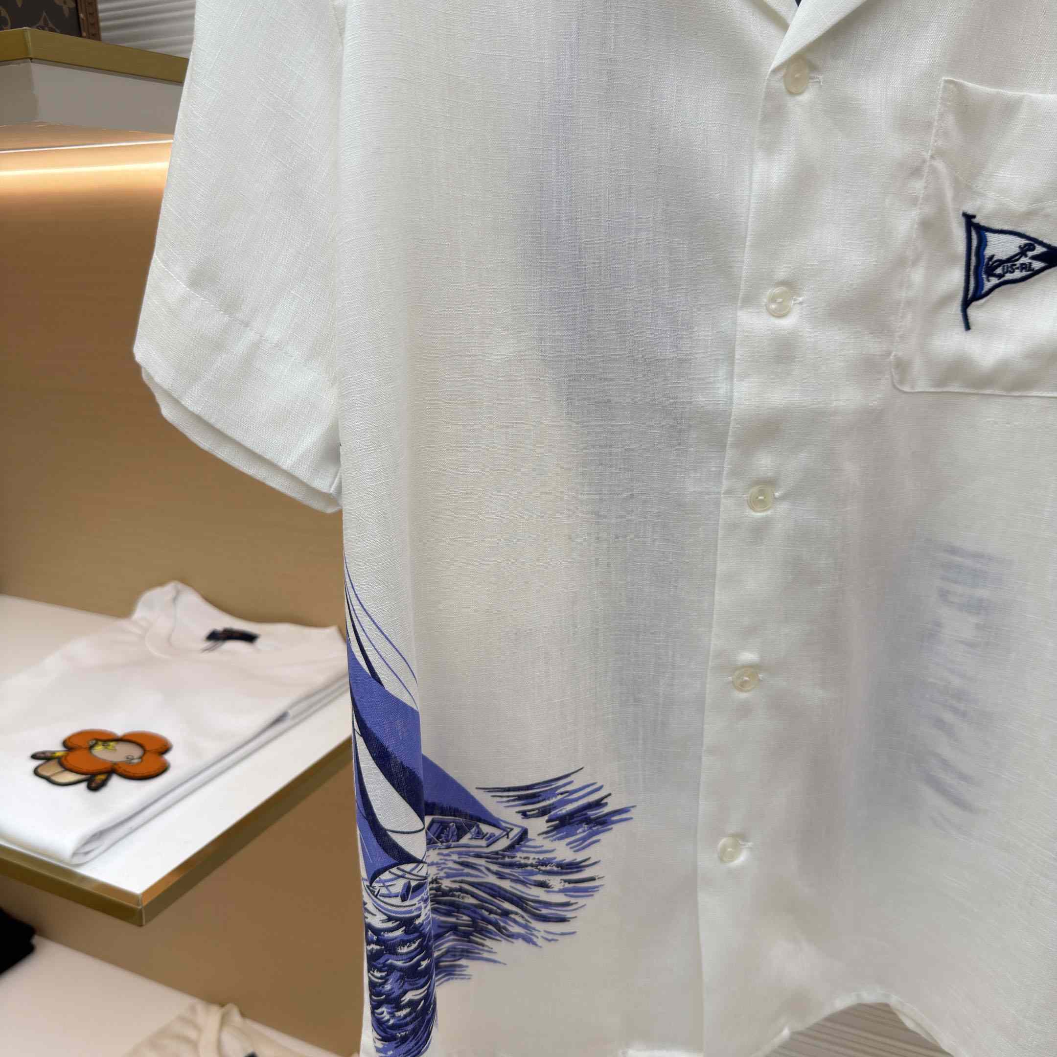  Ralph Lauren Linen Camp Shirt Vintage Nautical Sail - DesignerGu