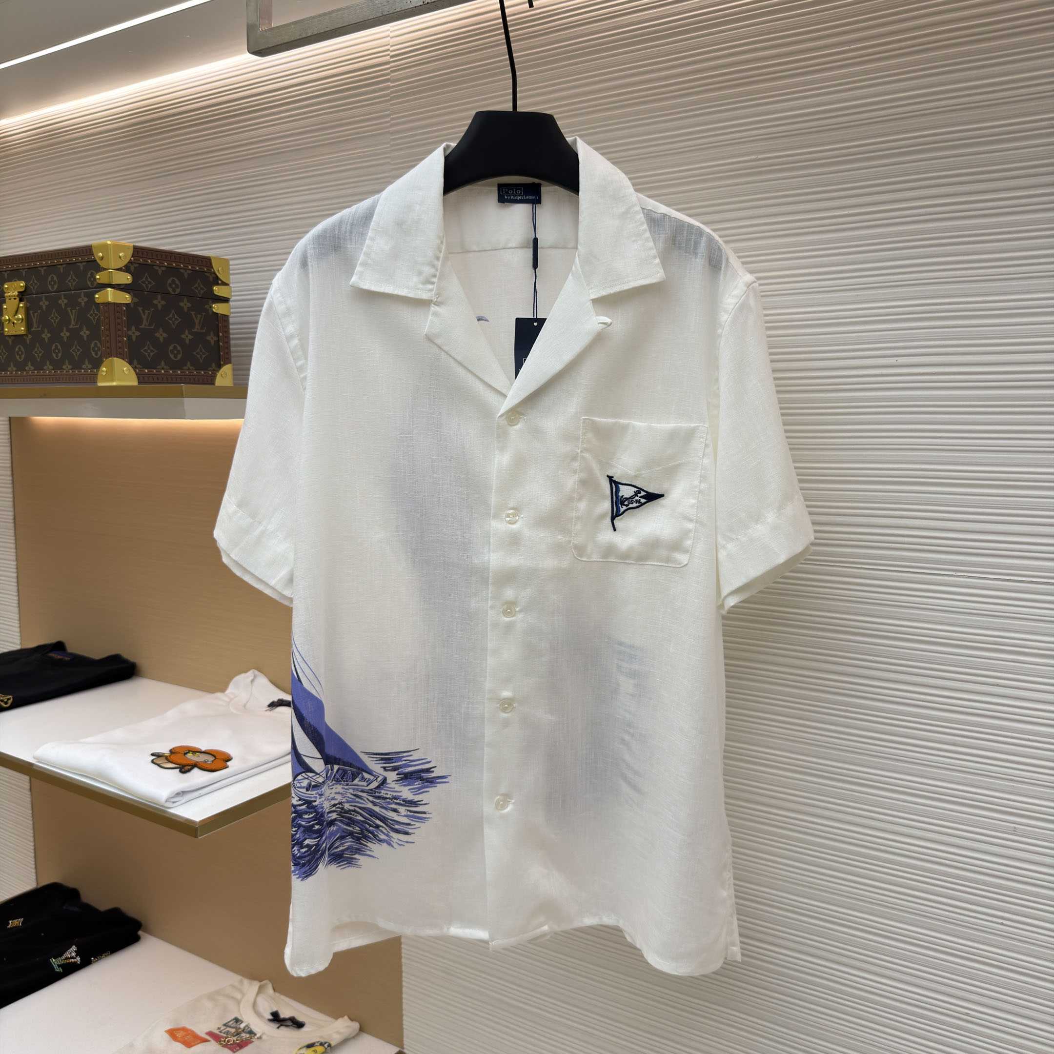  Ralph Lauren Linen Camp Shirt Vintage Nautical Sail - DesignerGu