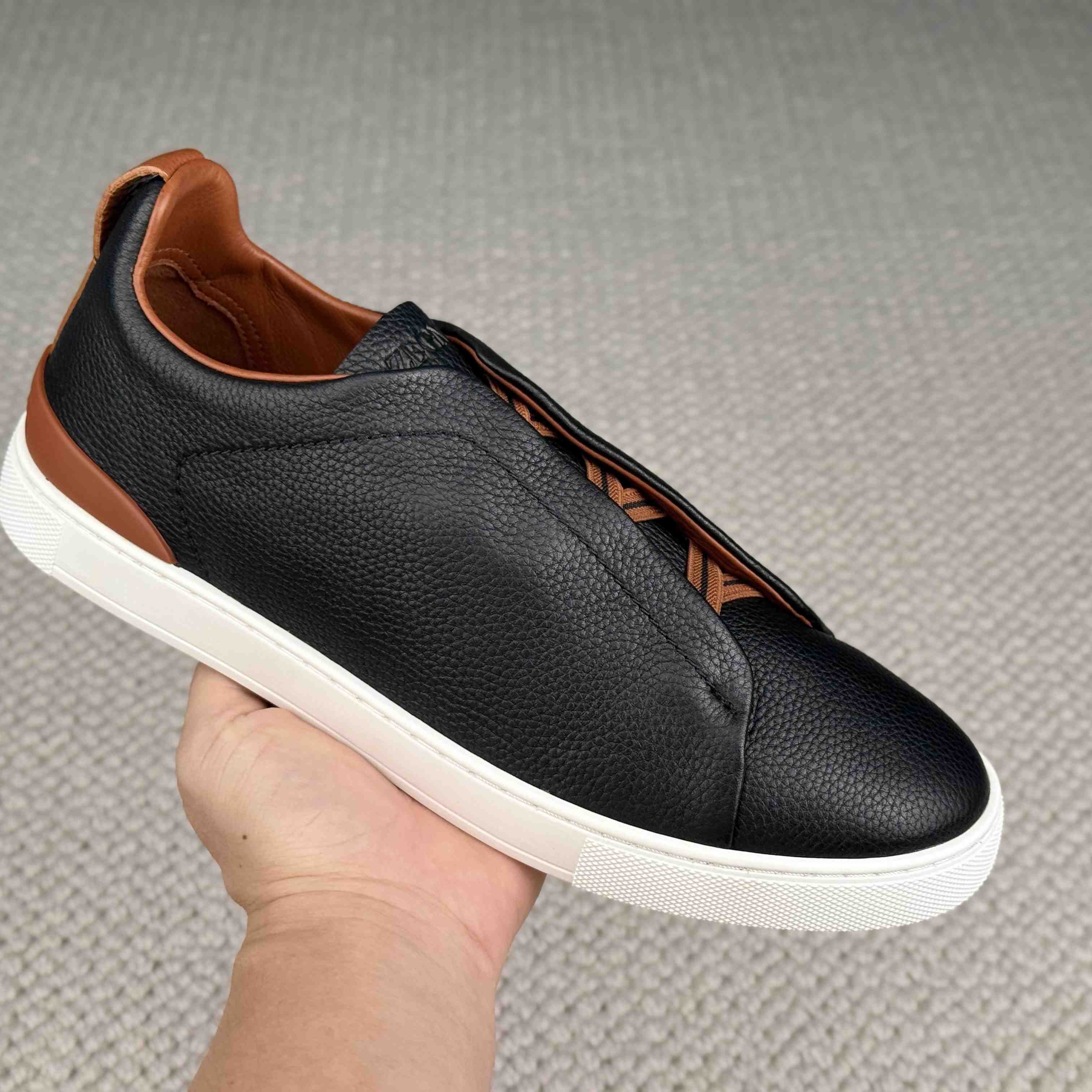Zegna Triple Stitch Calfskin Sneaker - DesignerGu