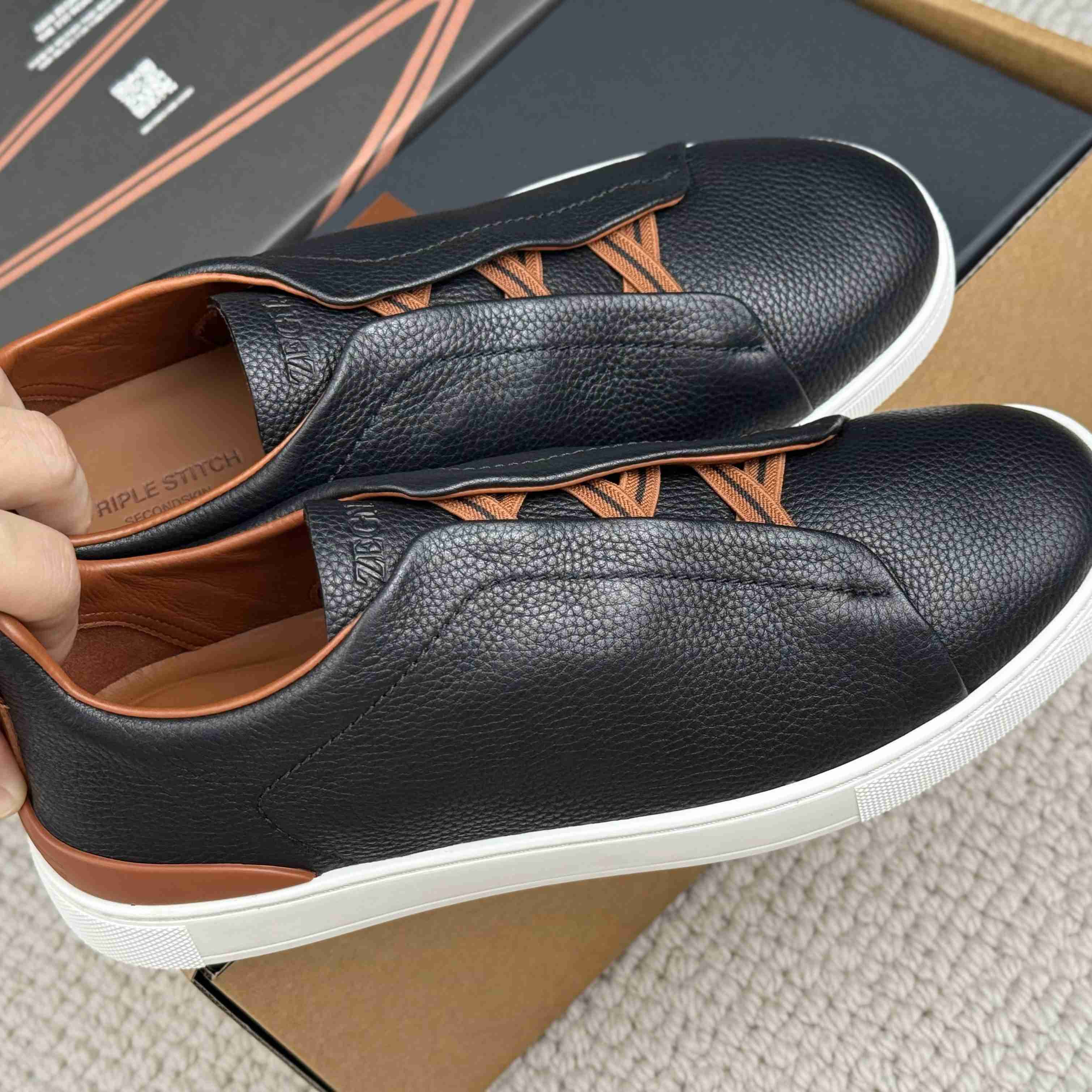 Zegna Triple Stitch Calfskin Sneaker - DesignerGu