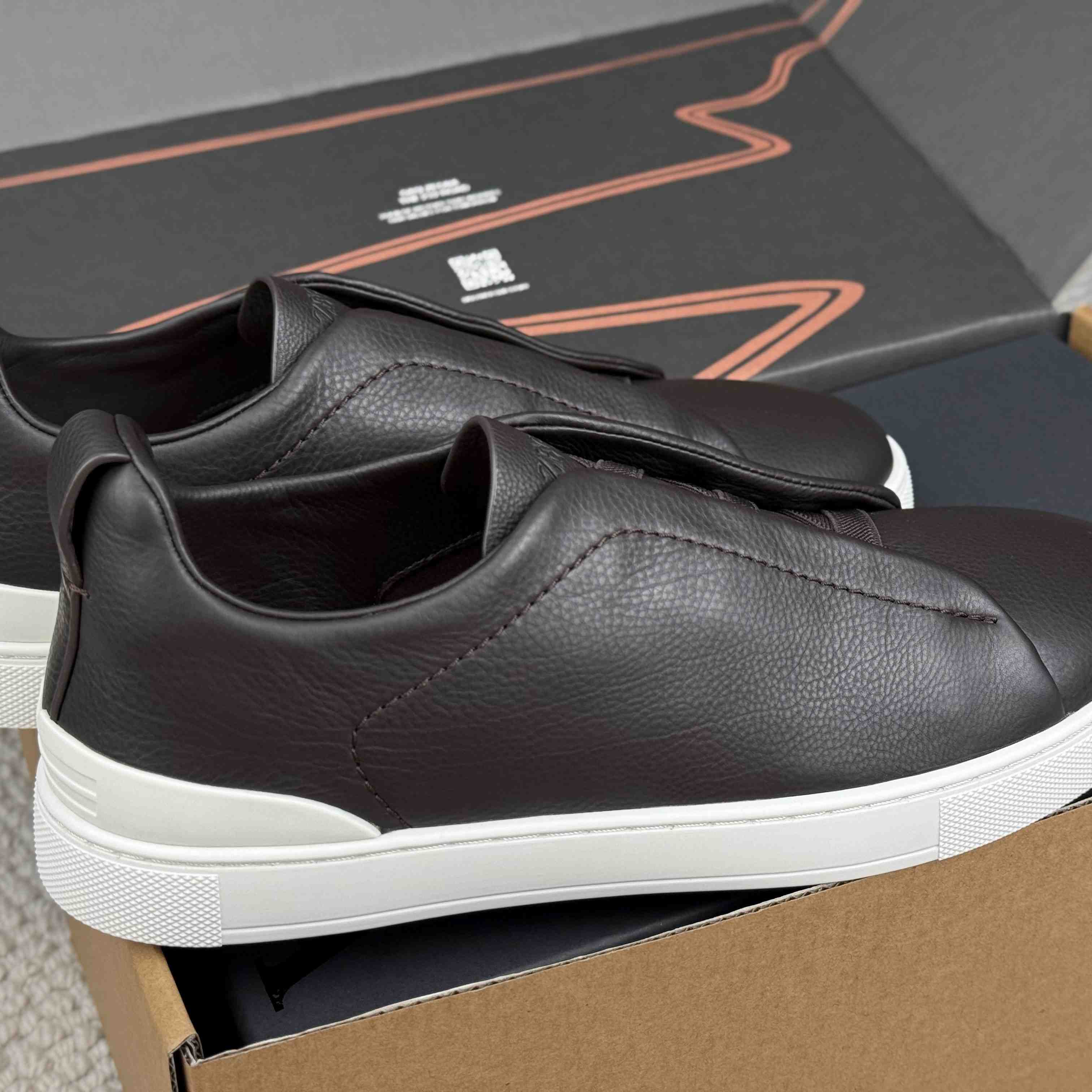 Zegna Triple Stitch Calfskin Sneaker - DesignerGu