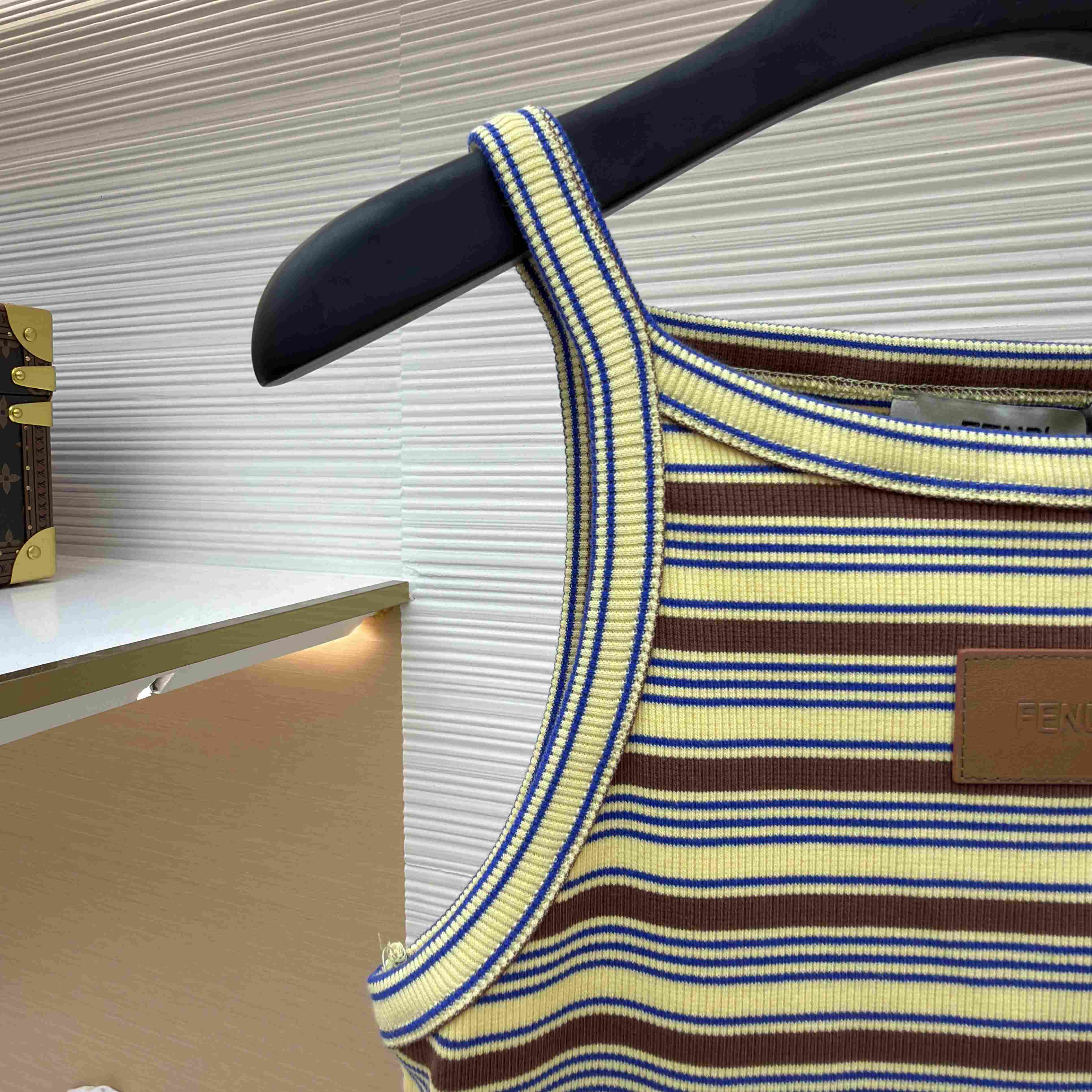 Fendi Multicolour Cotton Striped Knit Top - DesignerGu