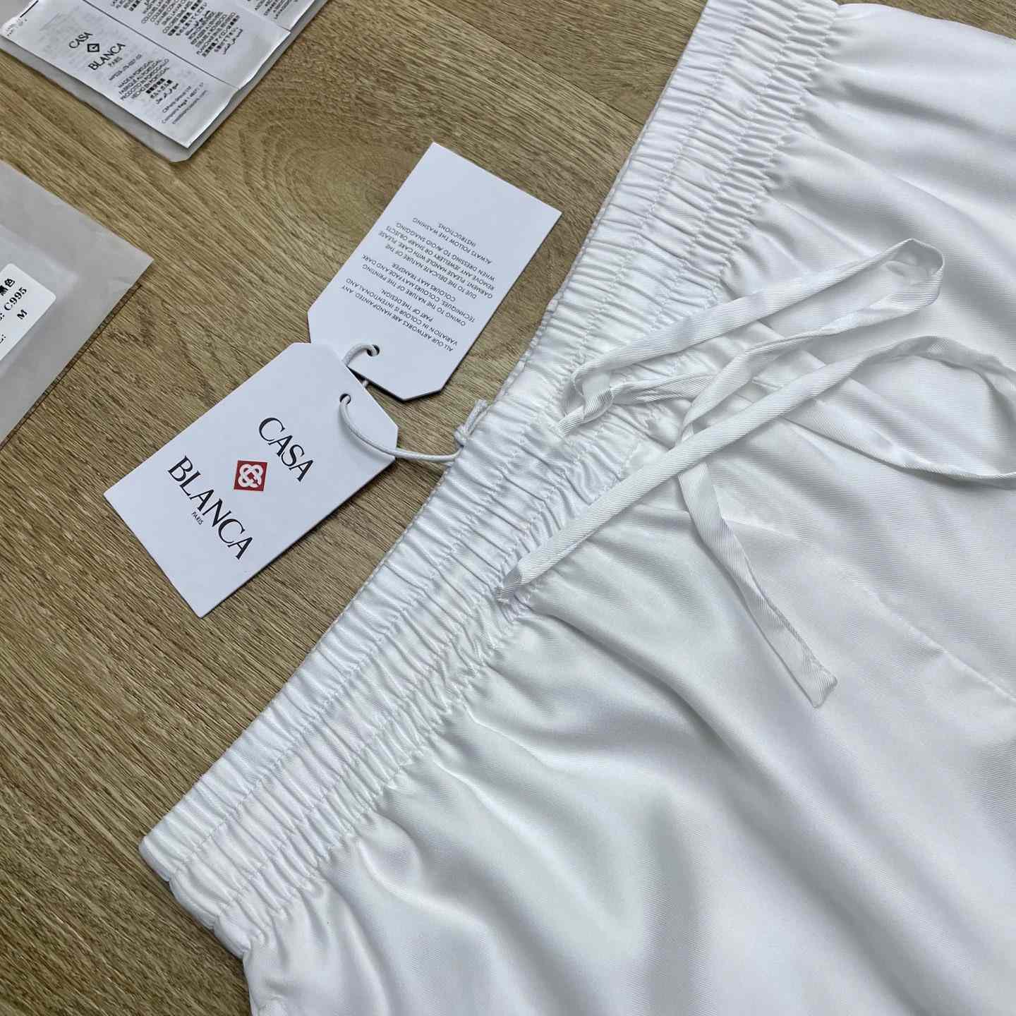 Casablanca White Tennis Landscape Silk Shorts CA3589 - DesignerGu