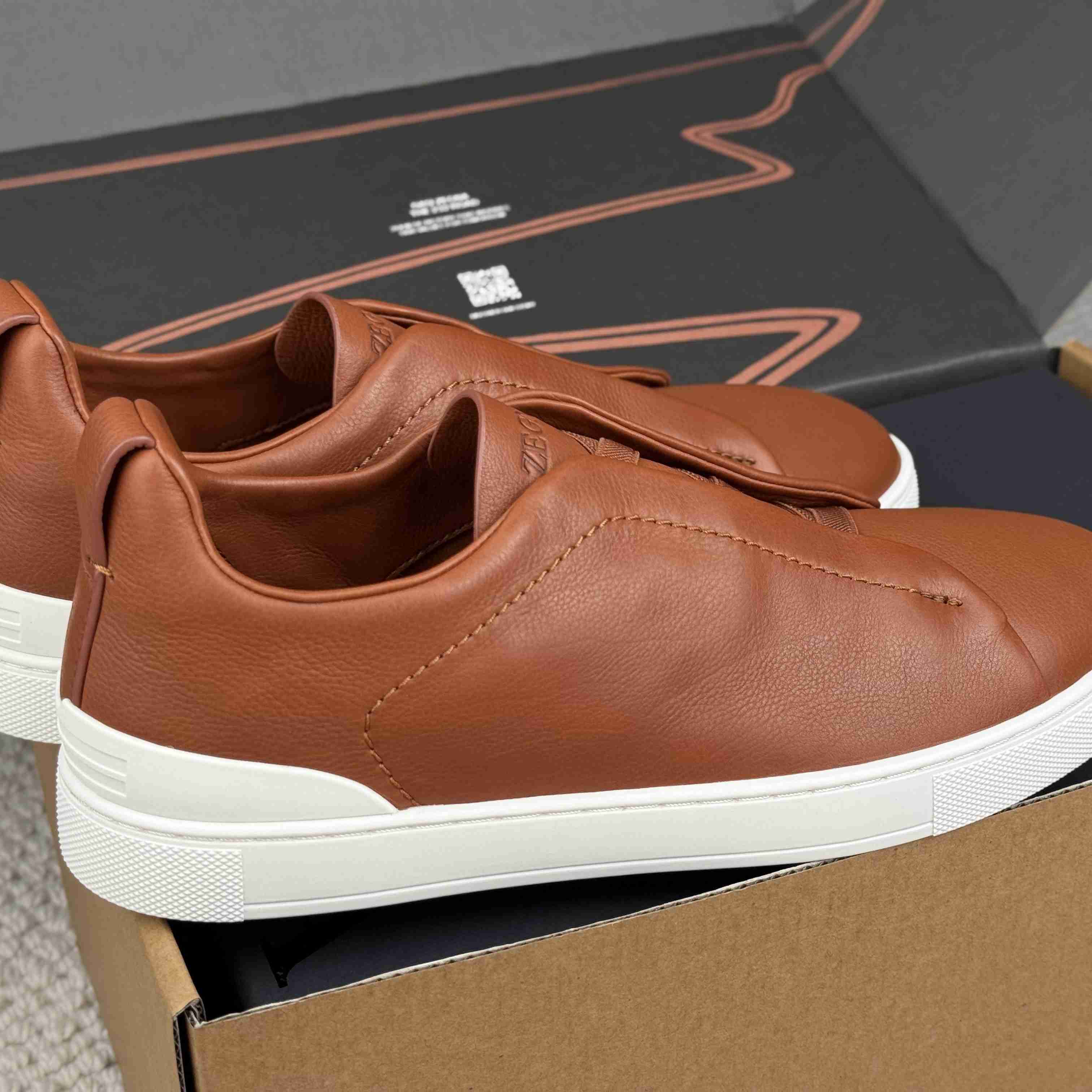 Zegna Triple Stitch Calfskin Sneaker - DesignerGu