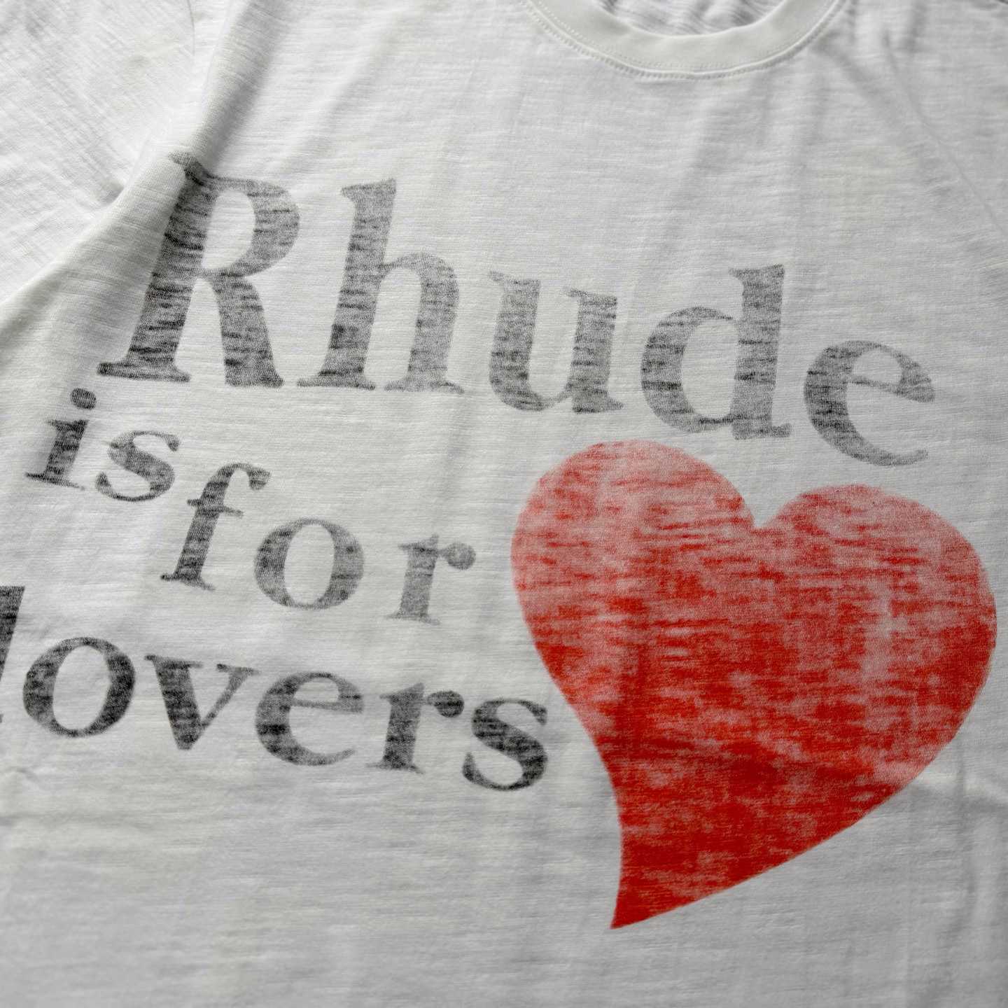 Rhude Lovers Slub Tee 'White' - DesignerGu