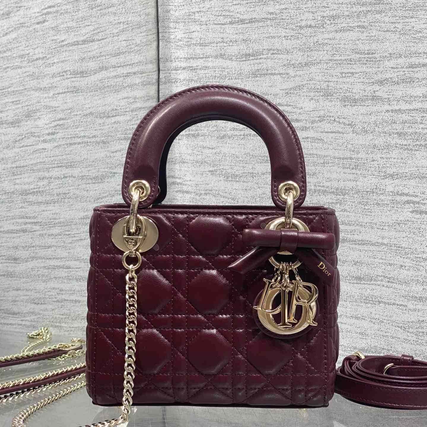 Dior Mini Lady Dior Bag With Chain - DesignerGu