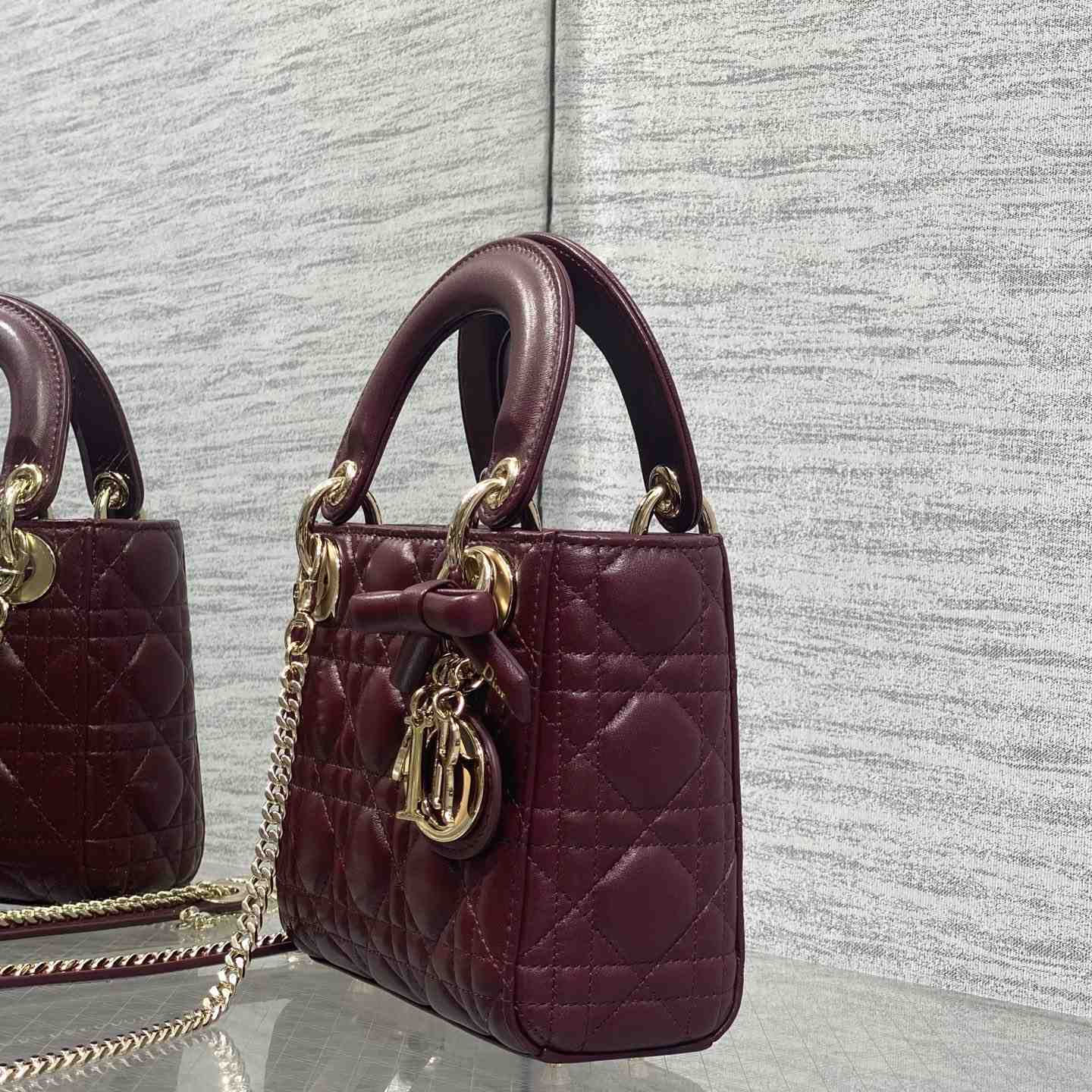 Dior Mini Lady Dior Bag With Chain - DesignerGu