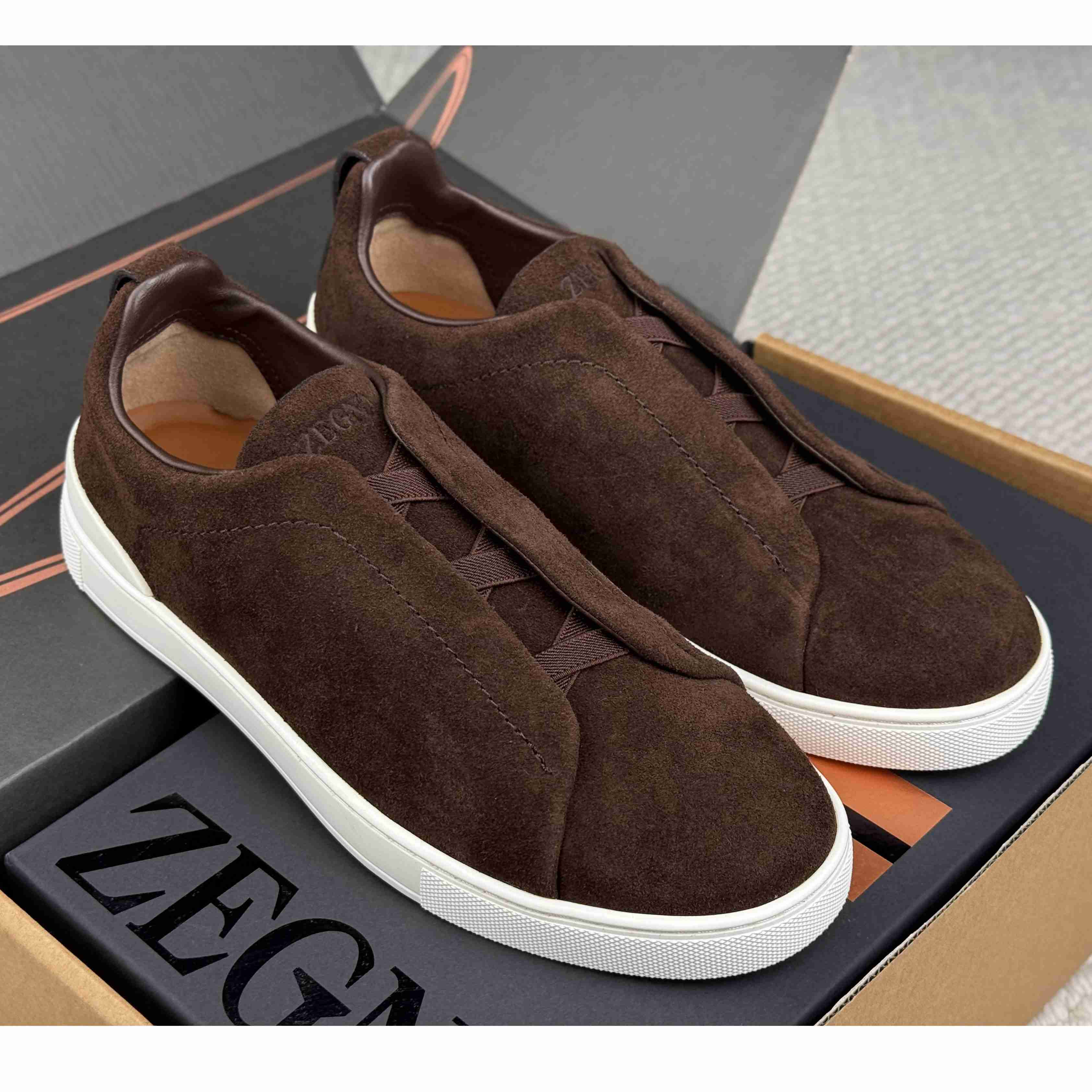Zegna Triple Stitch Calfskin Sneaker - DesignerGu