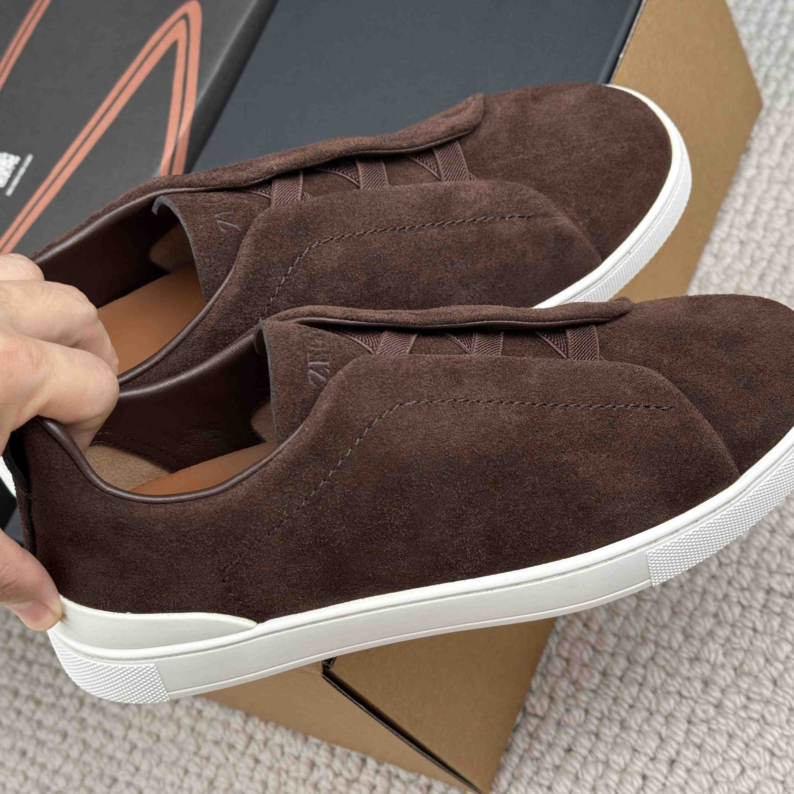 Zegna Triple Stitch Calfskin Sneaker - DesignerGu