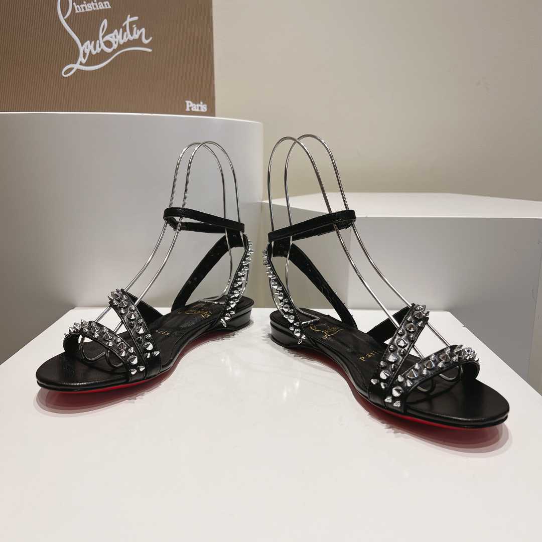 Christian Louboutin Mafaldina Spikes Leather Sandals - DesignerGu