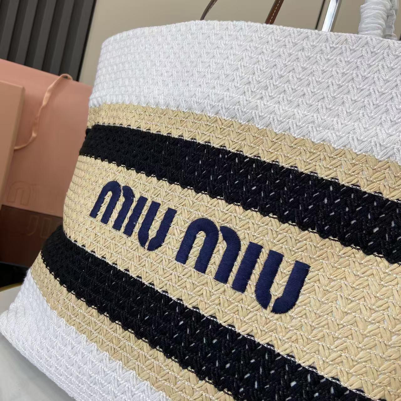 Miu Miu Raffia-Effect Woven ToteBag 5BG228 - DesignerGu