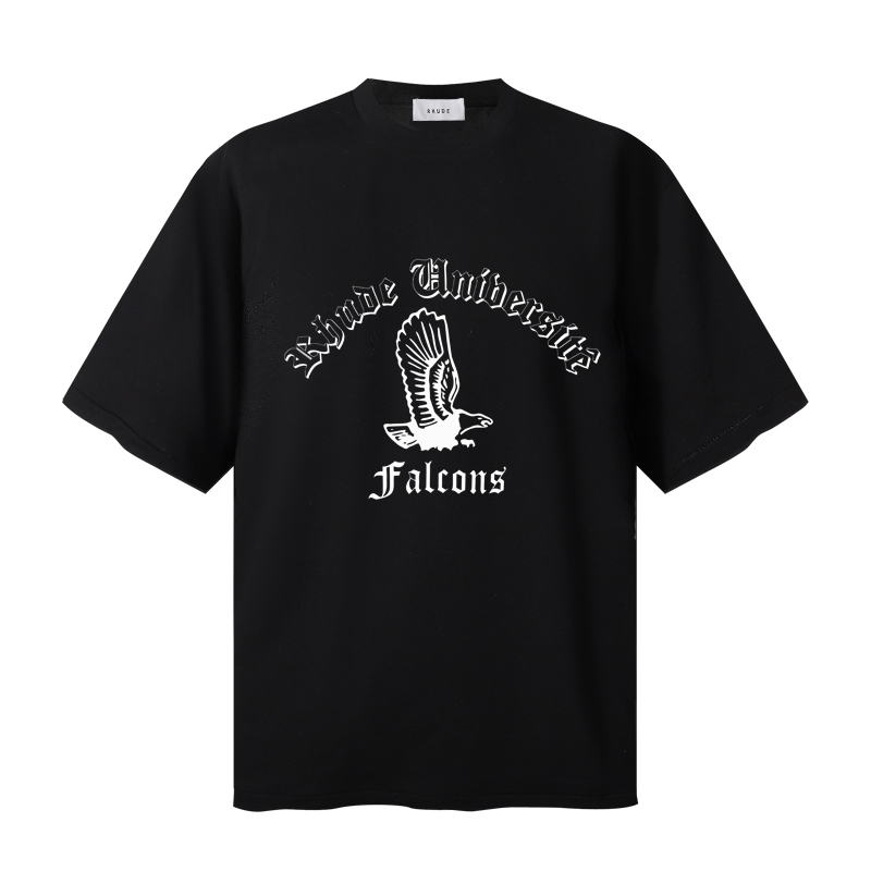 Rhude Collegiate Falcons Tee 'Black' - DesignerGu