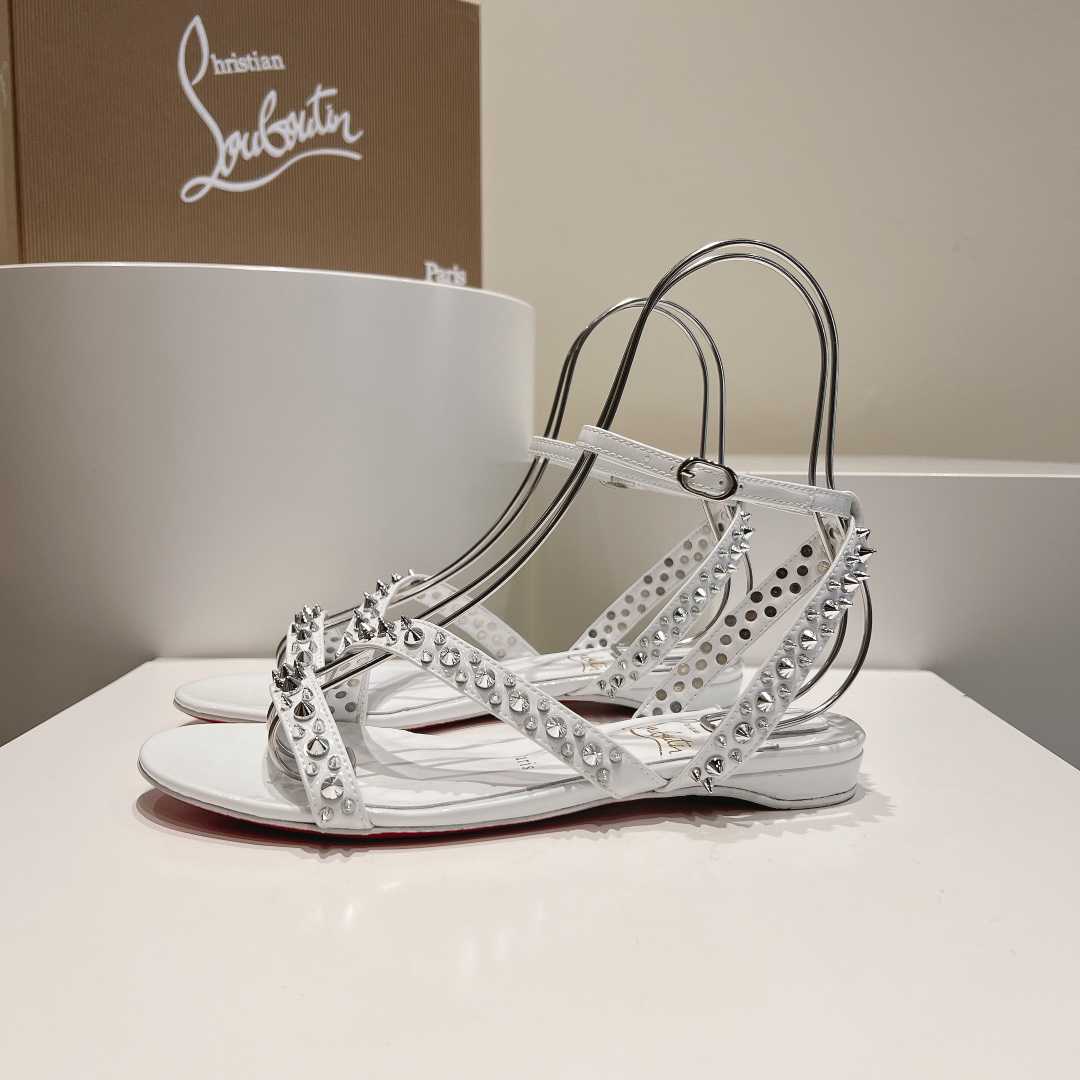 Christian Louboutin Mafaldina Spikes Leather Sandals - DesignerGu