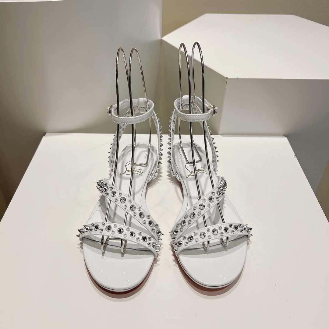 Christian Louboutin Mafaldina Spikes Leather Sandals - DesignerGu