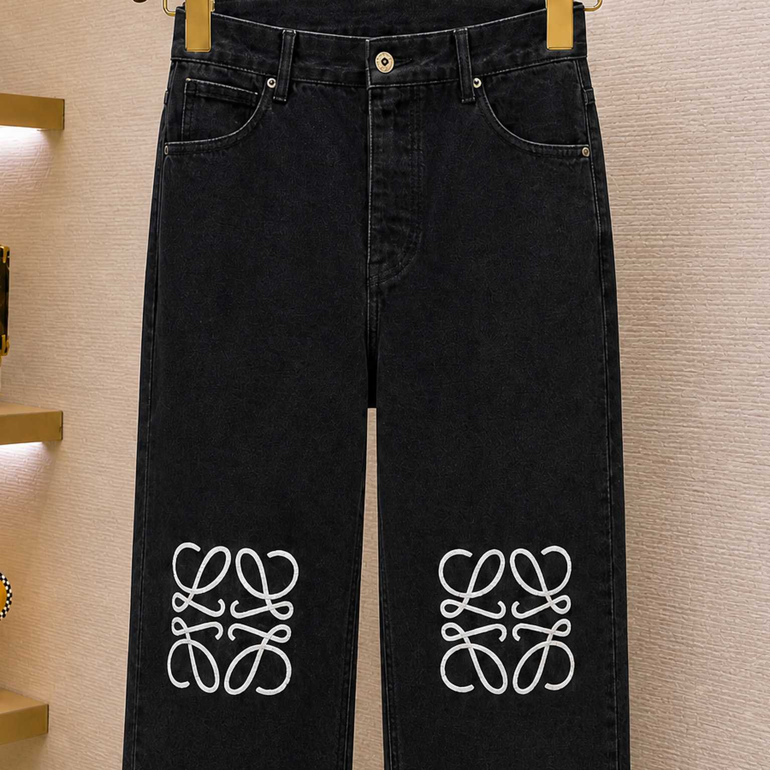 Loewe Anagram Denim Mid-Rise Baggy Jeans - DesignerGu