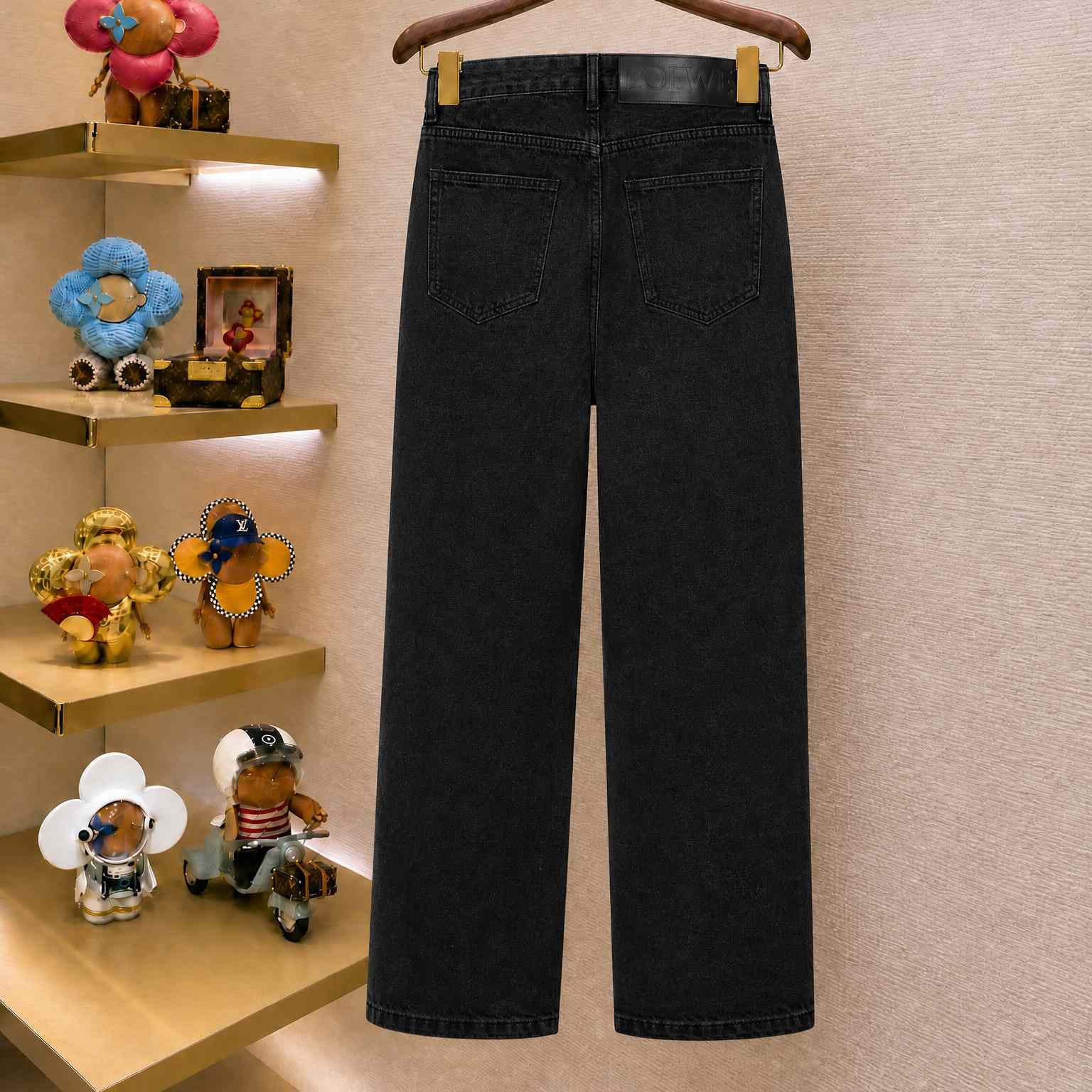 Loewe Anagram Denim Mid-Rise Baggy Jeans - DesignerGu