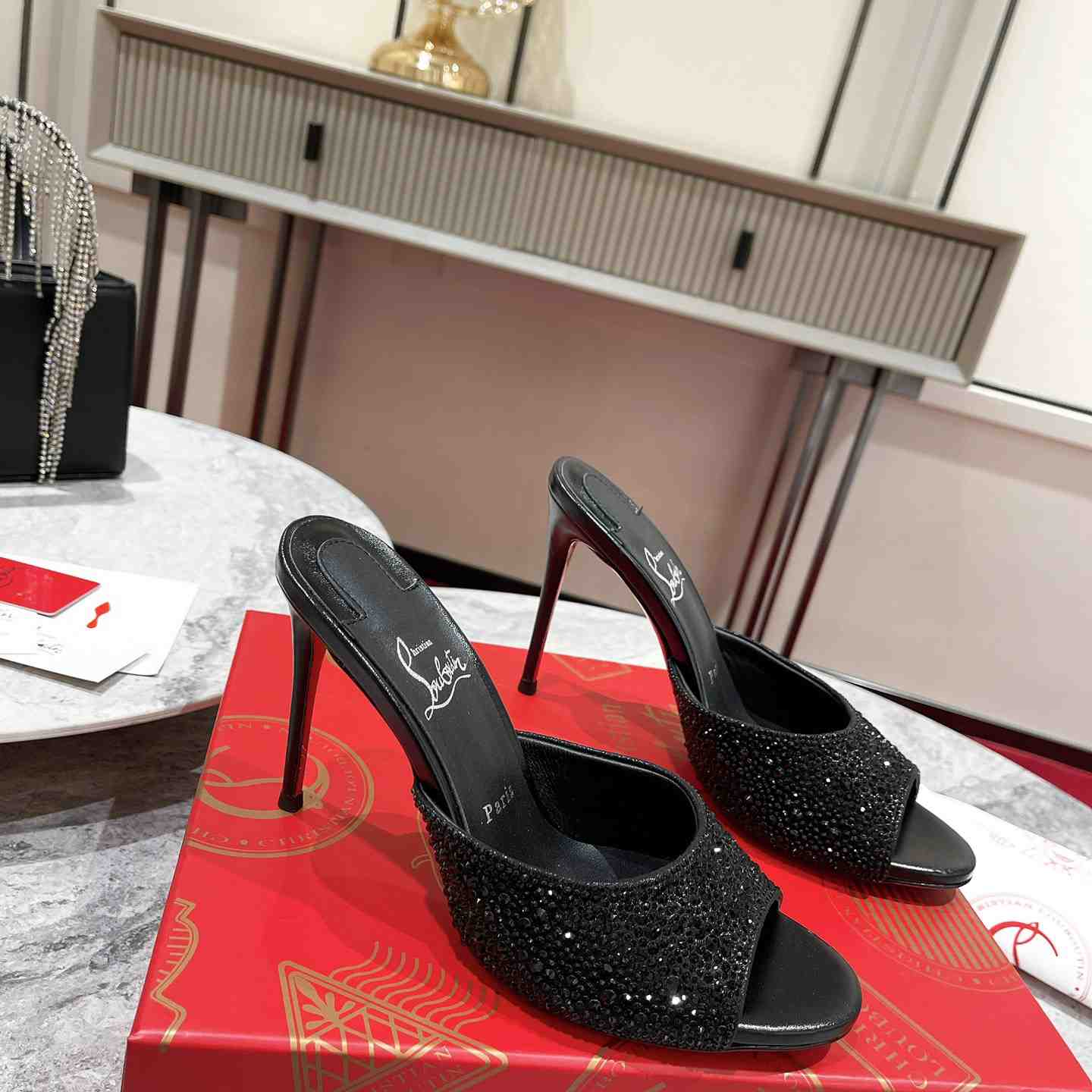 Christian Louboutin Me Dolly Strass 100 Heeled Sandals - DesignerGu