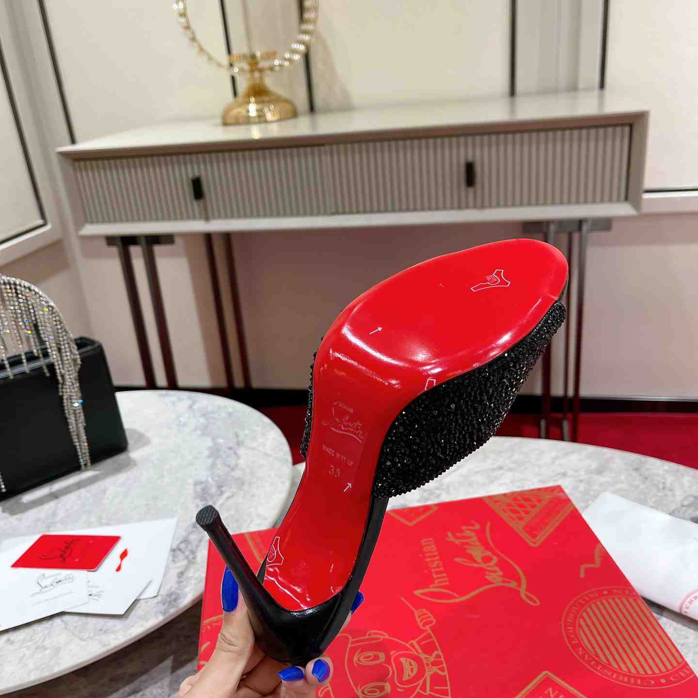 Christian Louboutin Me Dolly Strass 100 Heeled Sandals - DesignerGu