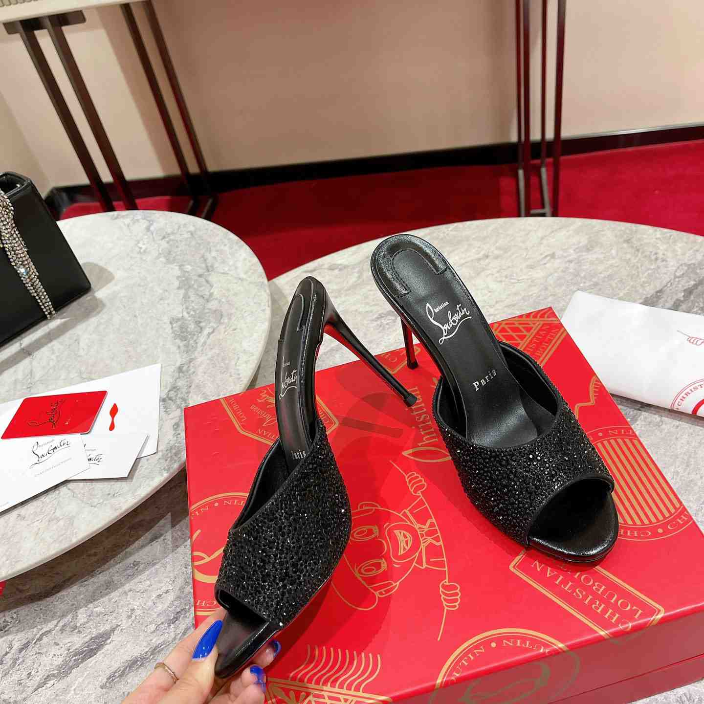 Christian Louboutin Me Dolly Strass 100 Heeled Sandals - DesignerGu