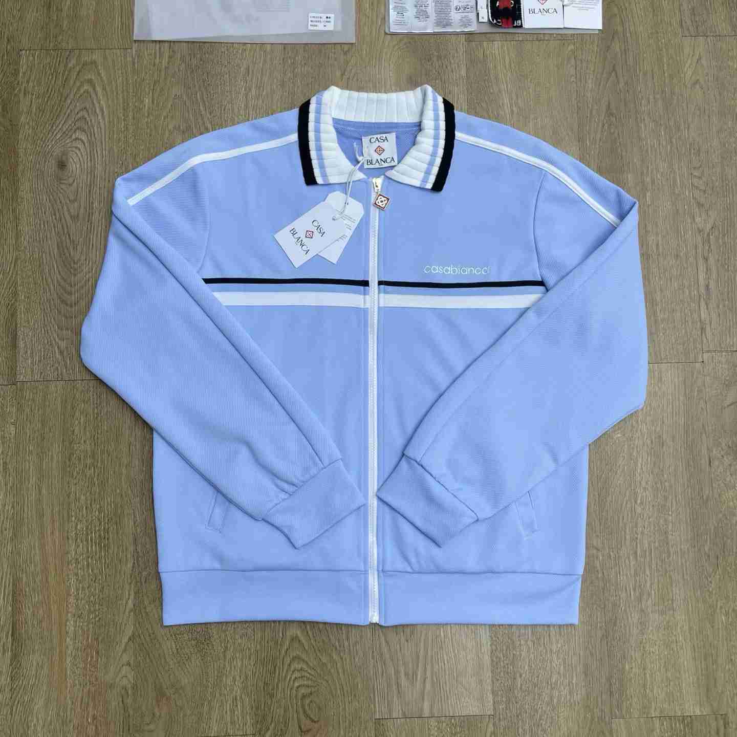 Casablanca Pale Blue Pique Track Jacket C1177 - DesignerGu