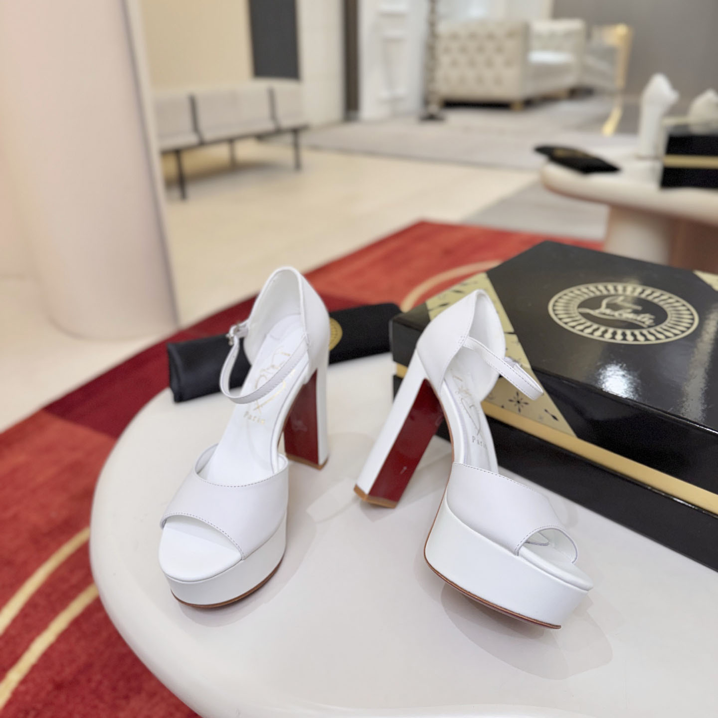 Christian Louboutin Bridal Sandaloo 130 Crêpe Satin Platform Sandals - DesignerGu