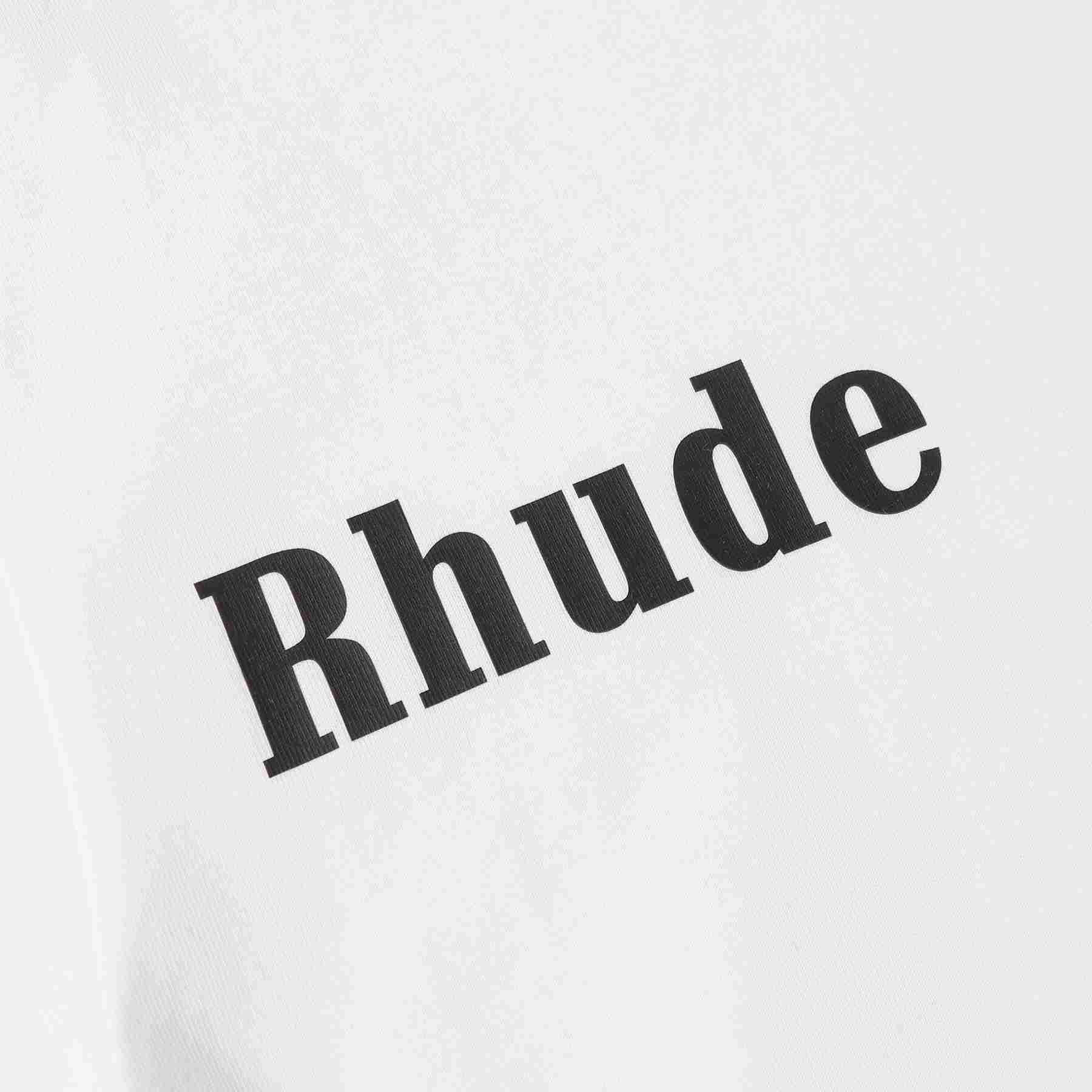 Rhude Las Palmas Logo Print Cotton Jersey T-Shirt - DesignerGu