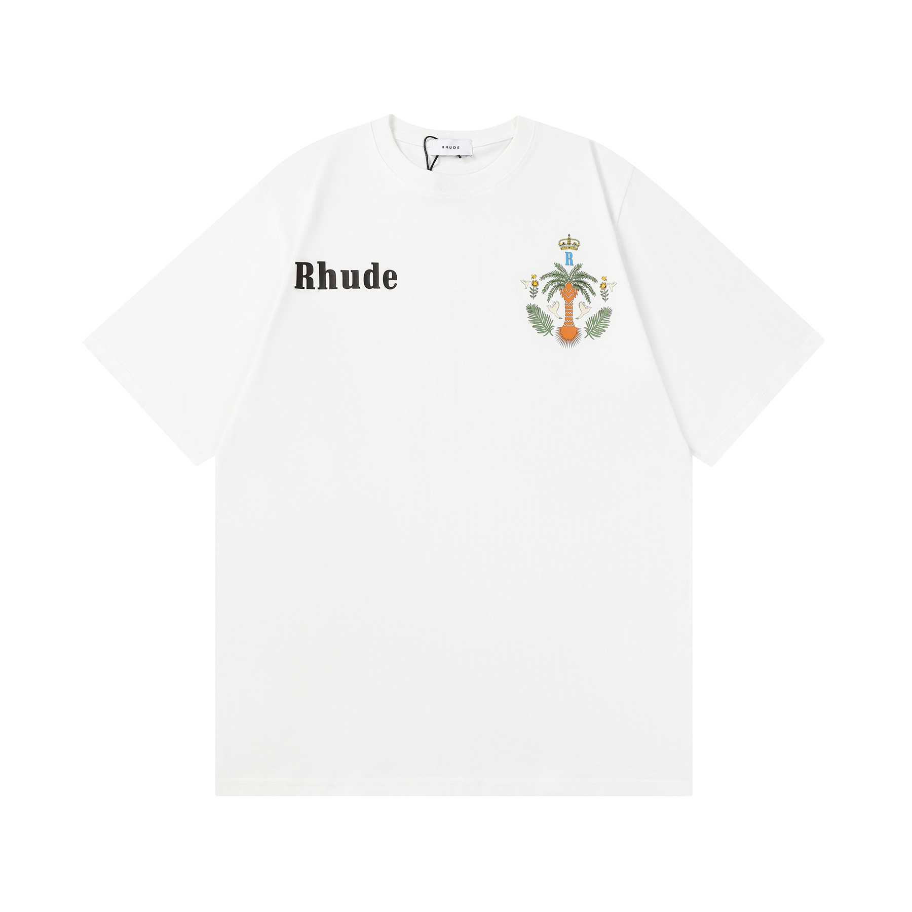 Rhude Las Palmas Logo Print Cotton Jersey T-Shirt - DesignerGu
