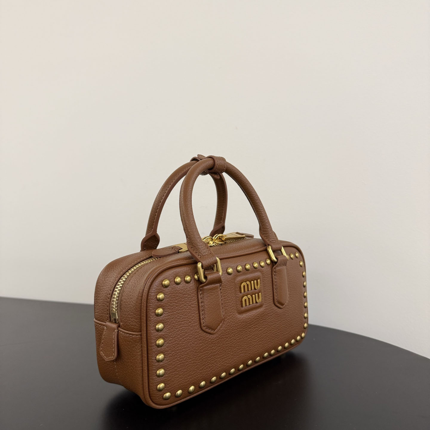 Miu Miu Arcadie Studded Leather Bag  - DesignerGu