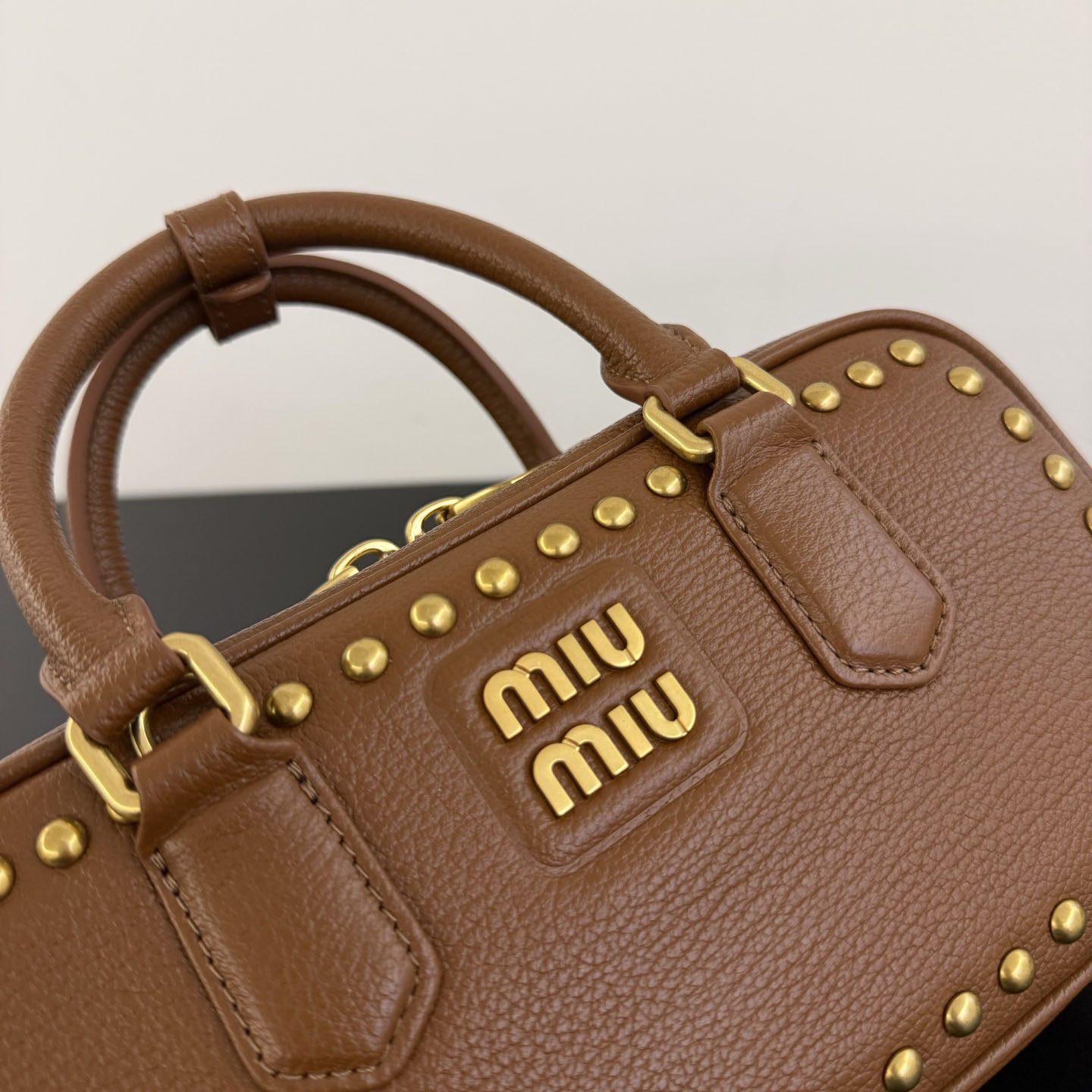 Miu Miu Arcadie Studded Leather Bag  - DesignerGu
